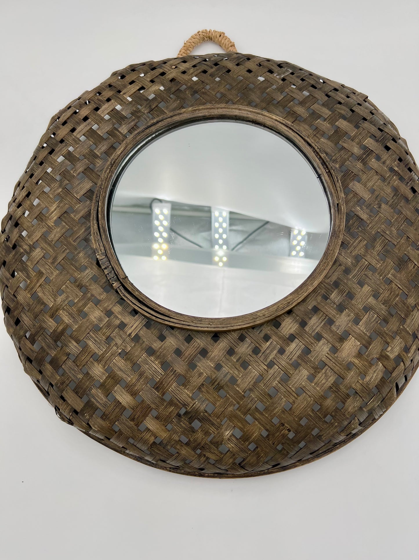 MIDCENTURY WICKER BOHO WALL MIRROR