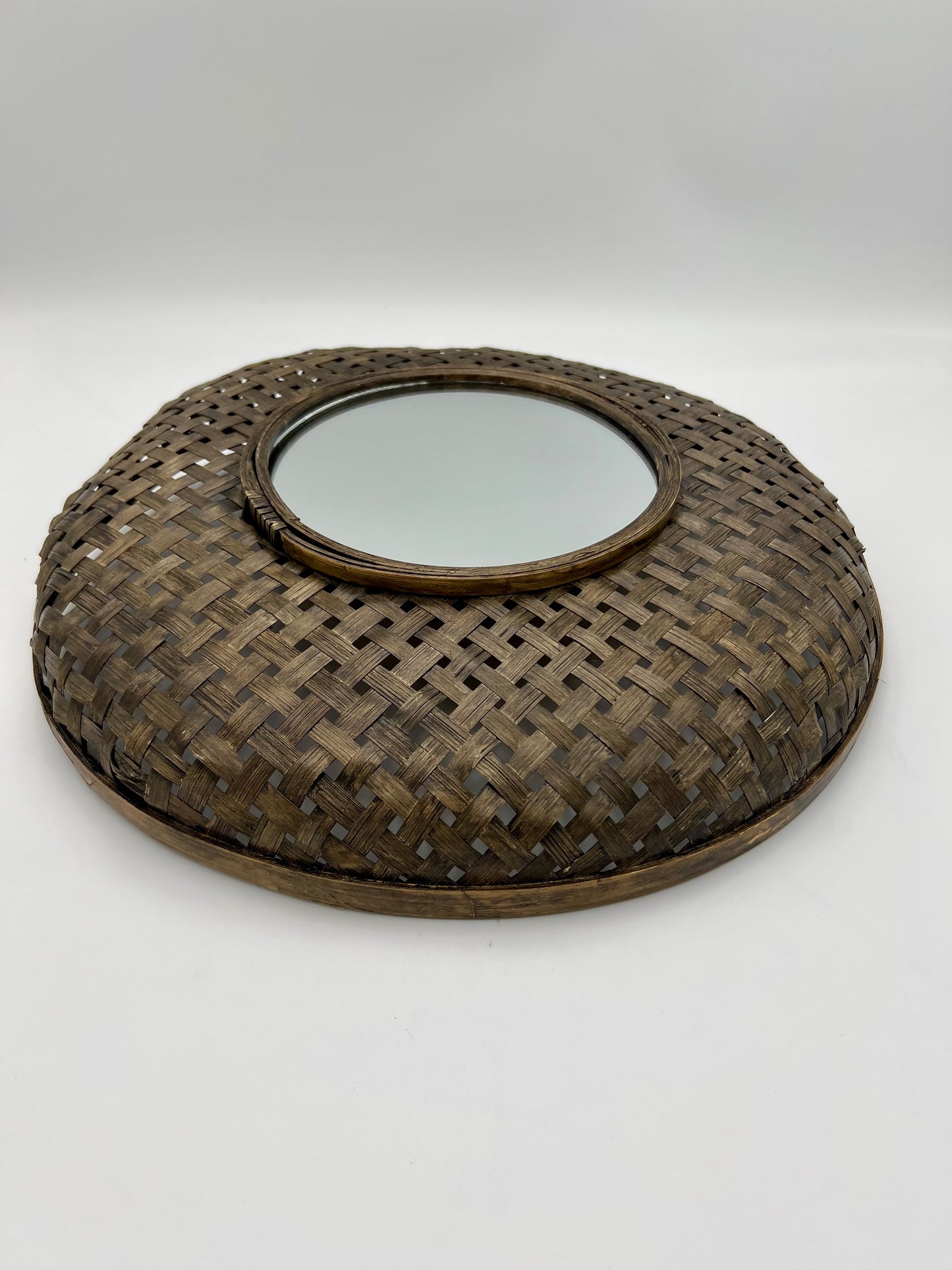 MIDCENTURY WICKER BOHO WALL MIRROR