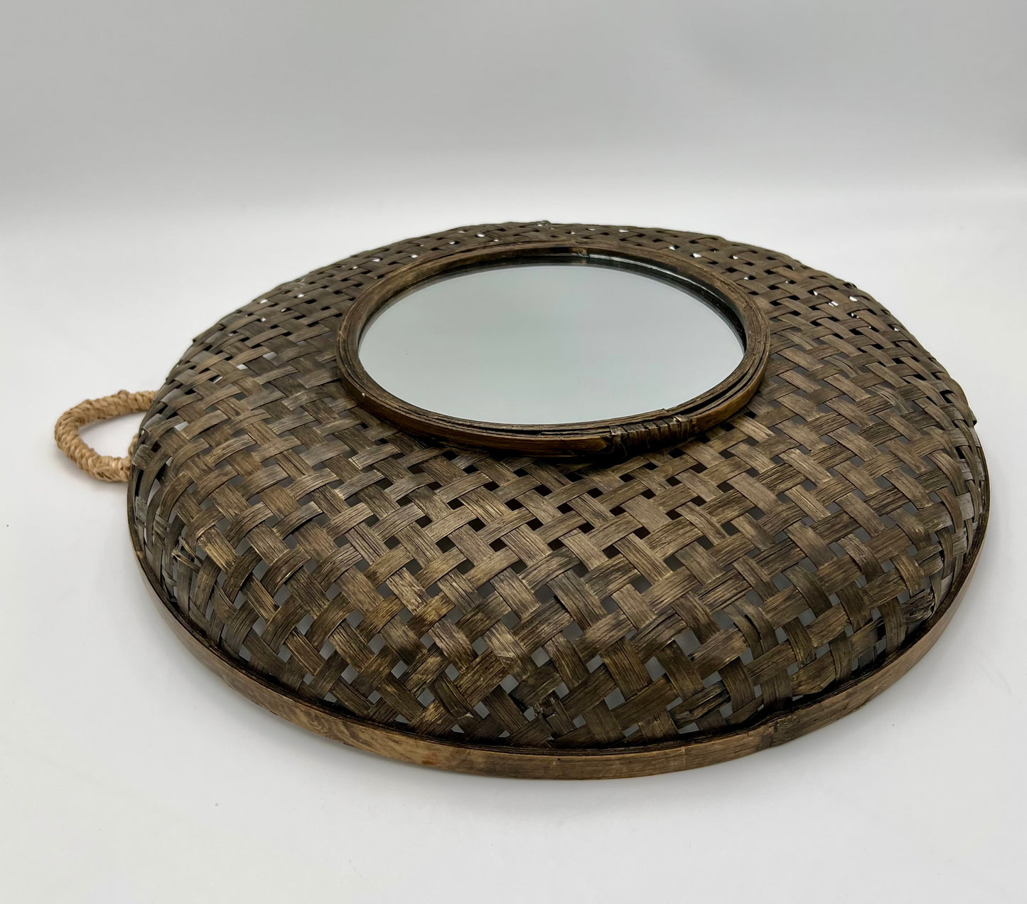 MIDCENTURY WICKER BOHO WALL MIRROR