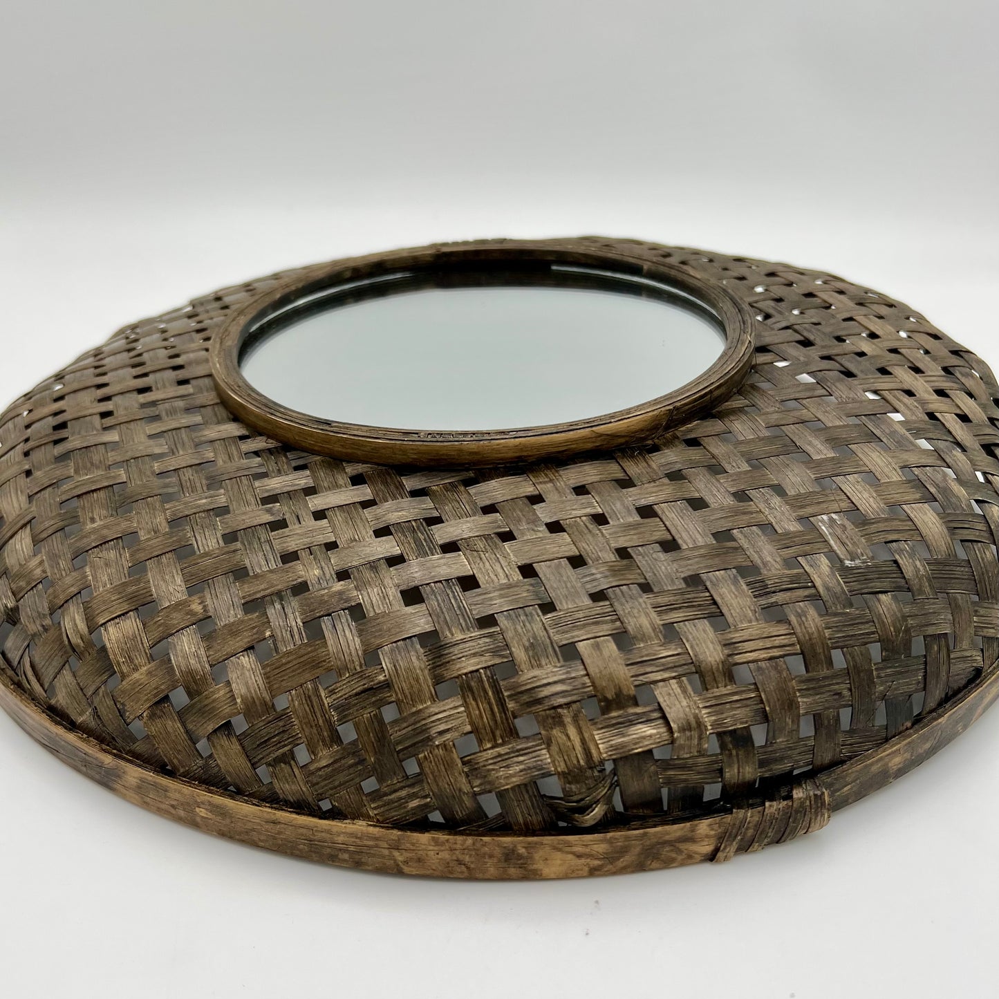 MIDCENTURY WICKER BOHO WALL MIRROR