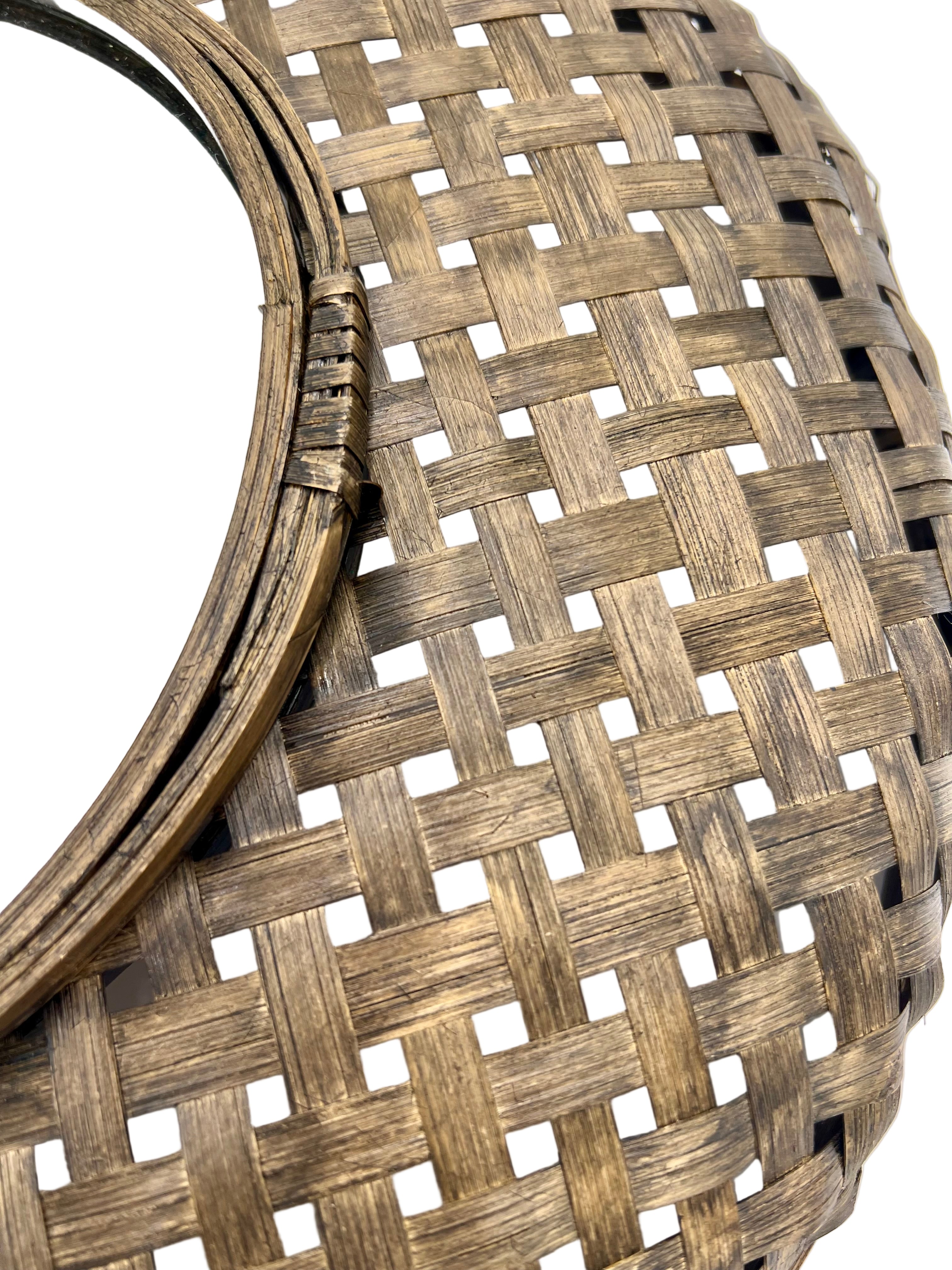 MIDCENTURY WICKER BOHO WALL MIRROR