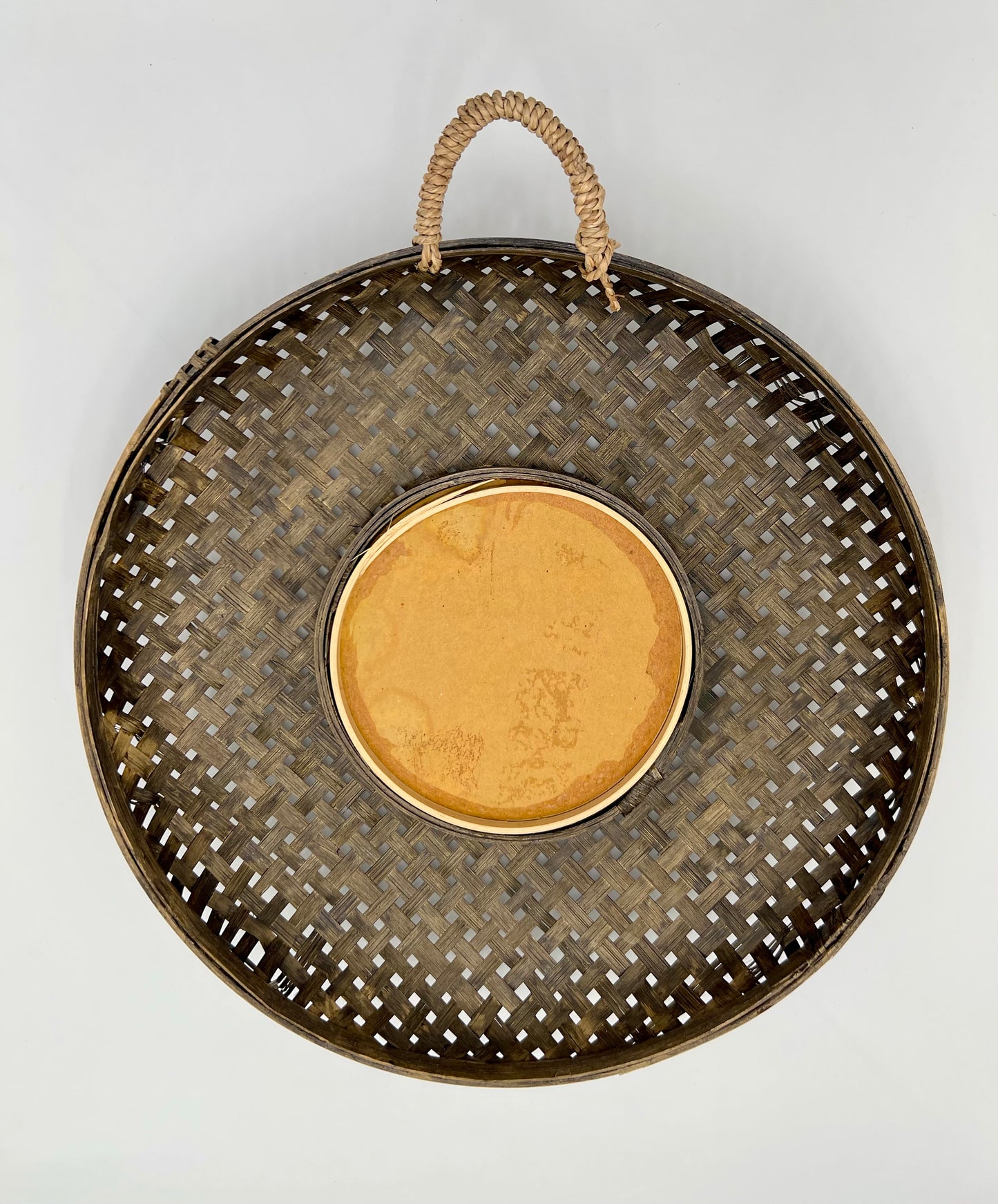 MIDCENTURY WICKER BOHO WALL MIRROR