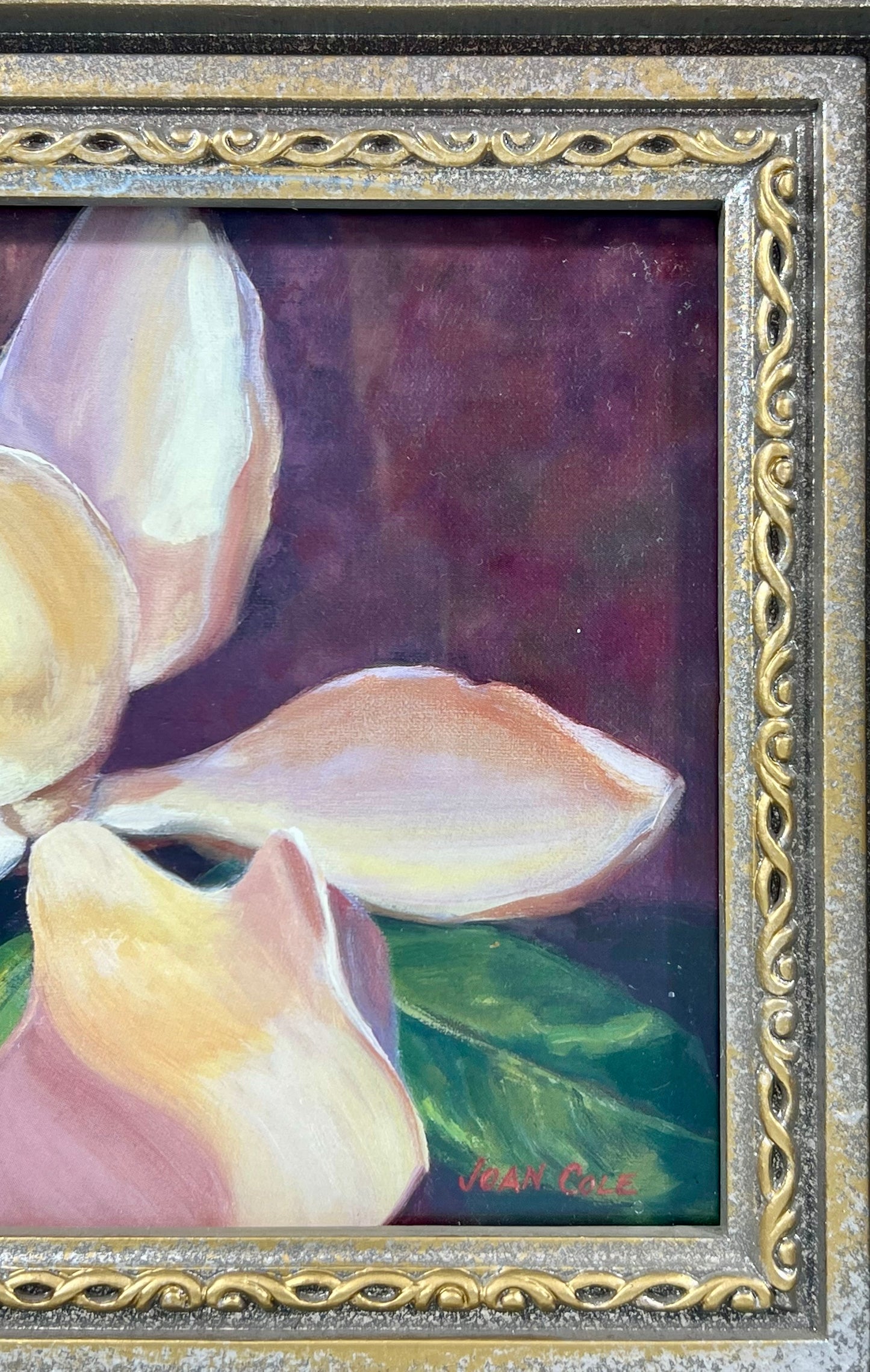 FRAMED MAGNOLIA PRINT BY ARTIST JOAN COLE
