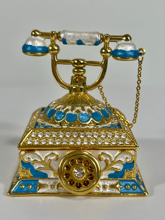 ROYAL GEM COLLECTION VINTAGE ROTARY PHONE SMALL JEWELRY BOX WITH WORKING DIAL