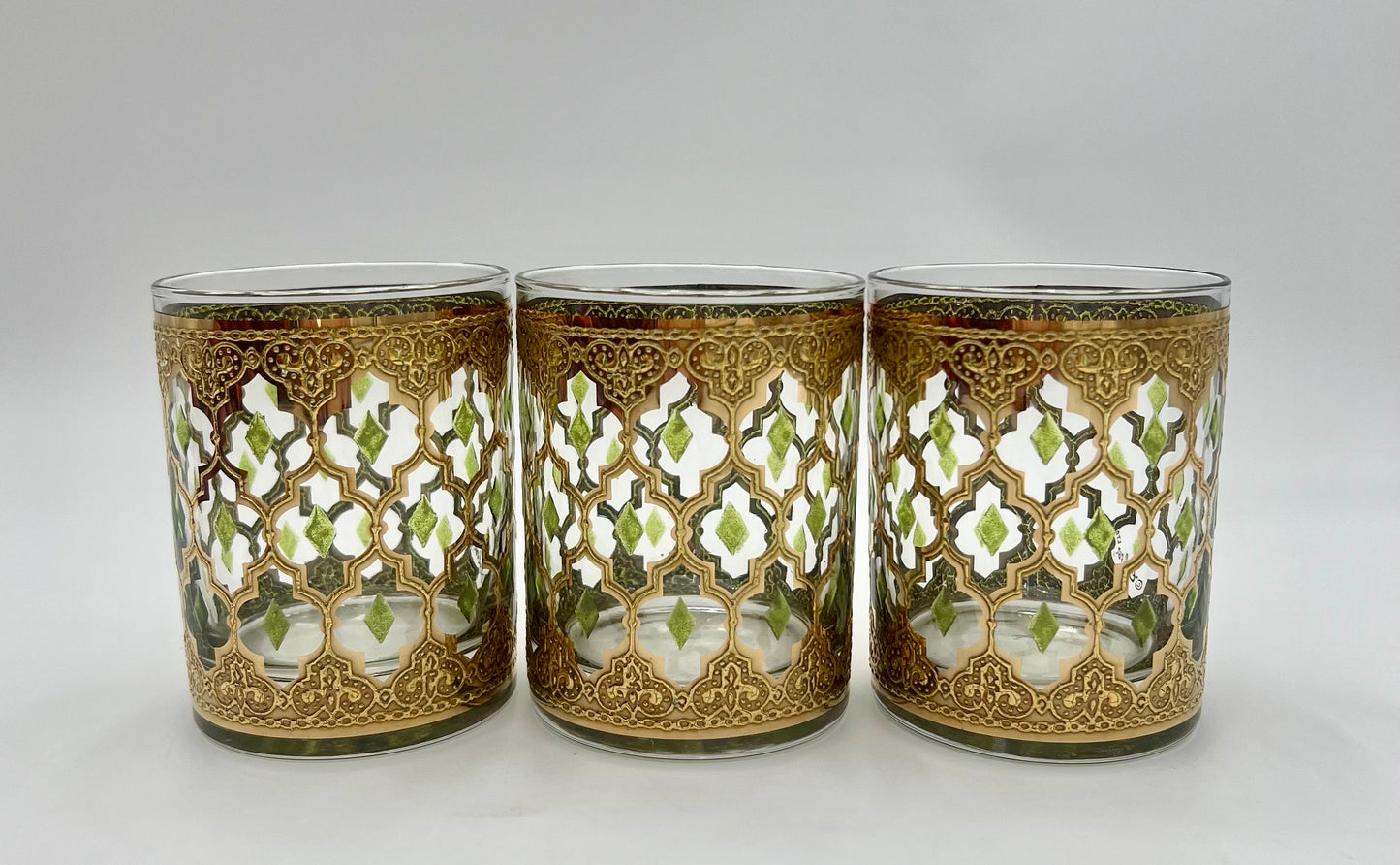 VINTAGE CULVER DOUBLE SIZED VALENCIA OLD FASHIONED GLASSES, SET OF 3