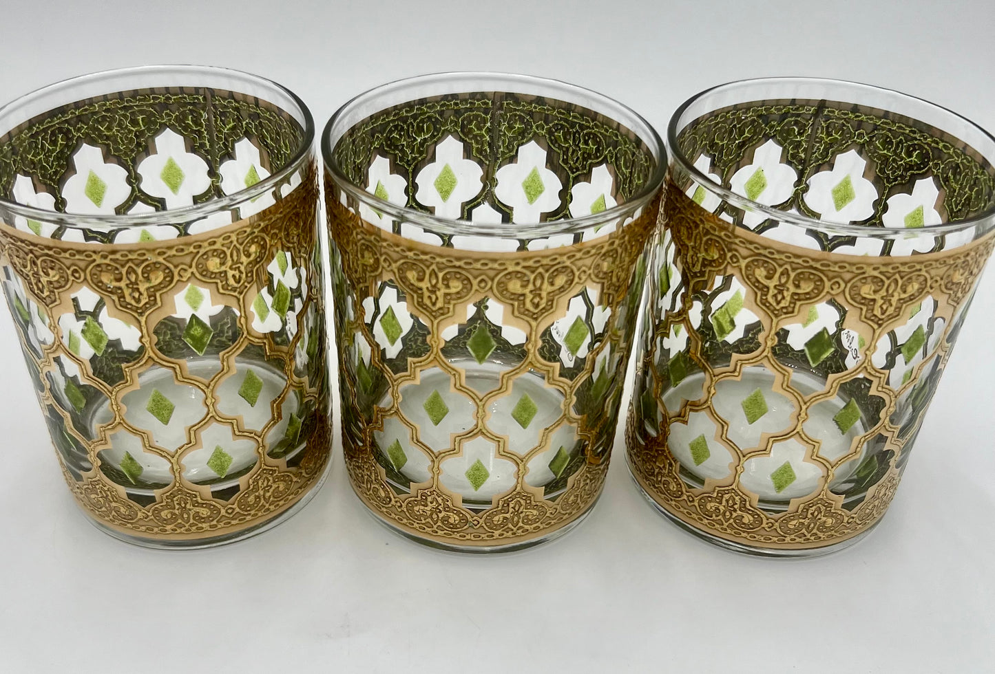 VINTAGE CULVER DOUBLE SIZED VALENCIA OLD FASHIONED GLASSES, SET OF 3