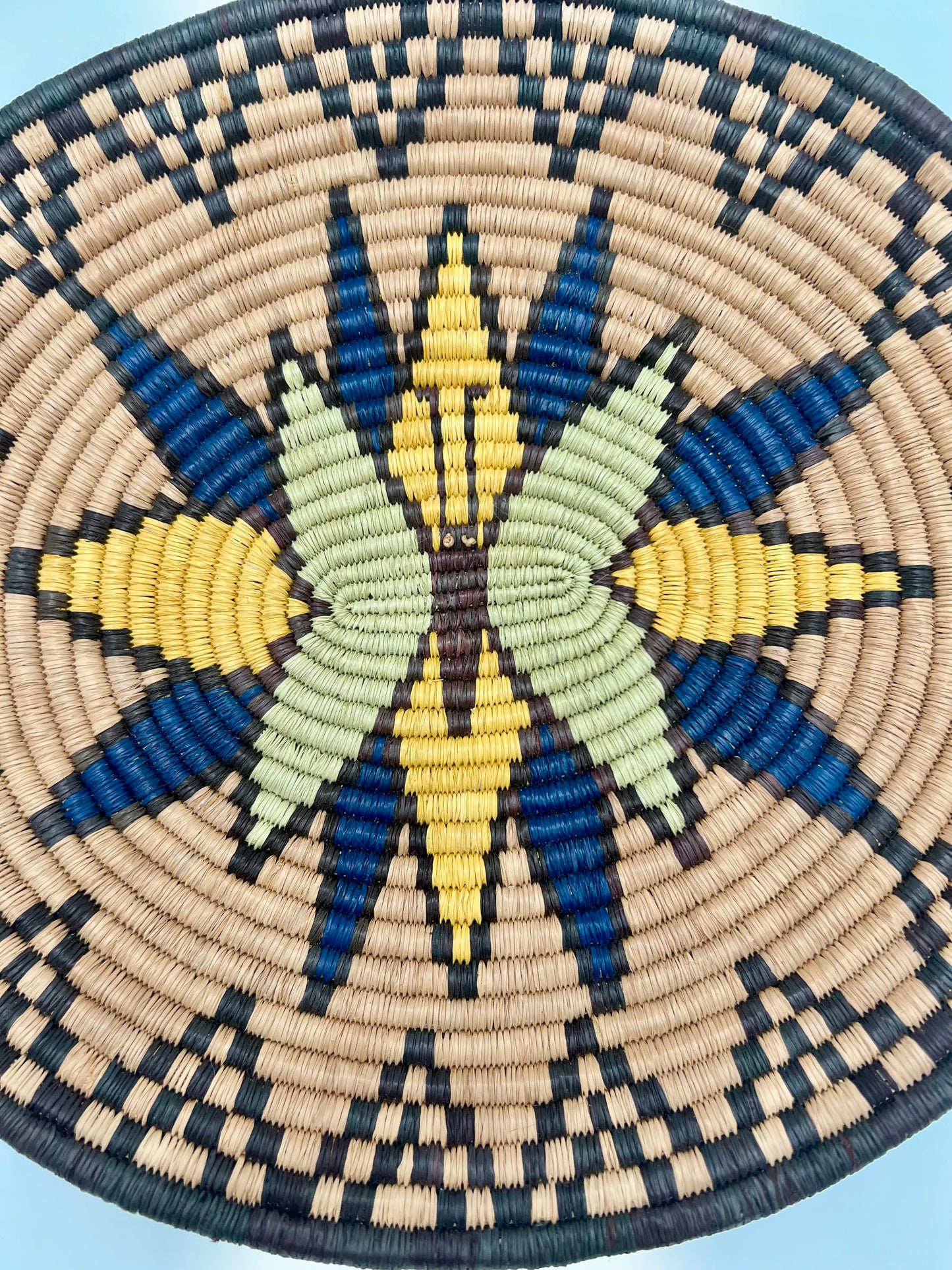 VINTAGE BUTTERFLY NATIVE AMERICAN WOVEN WALL PLATE