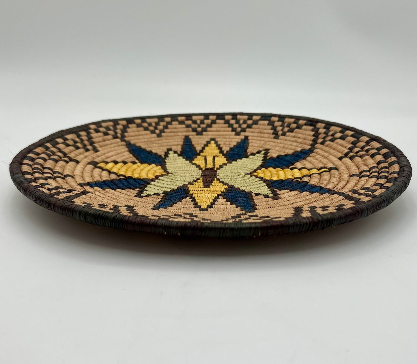 VINTAGE BUTTERFLY NATIVE AMERICAN WOVEN WALL PLATE