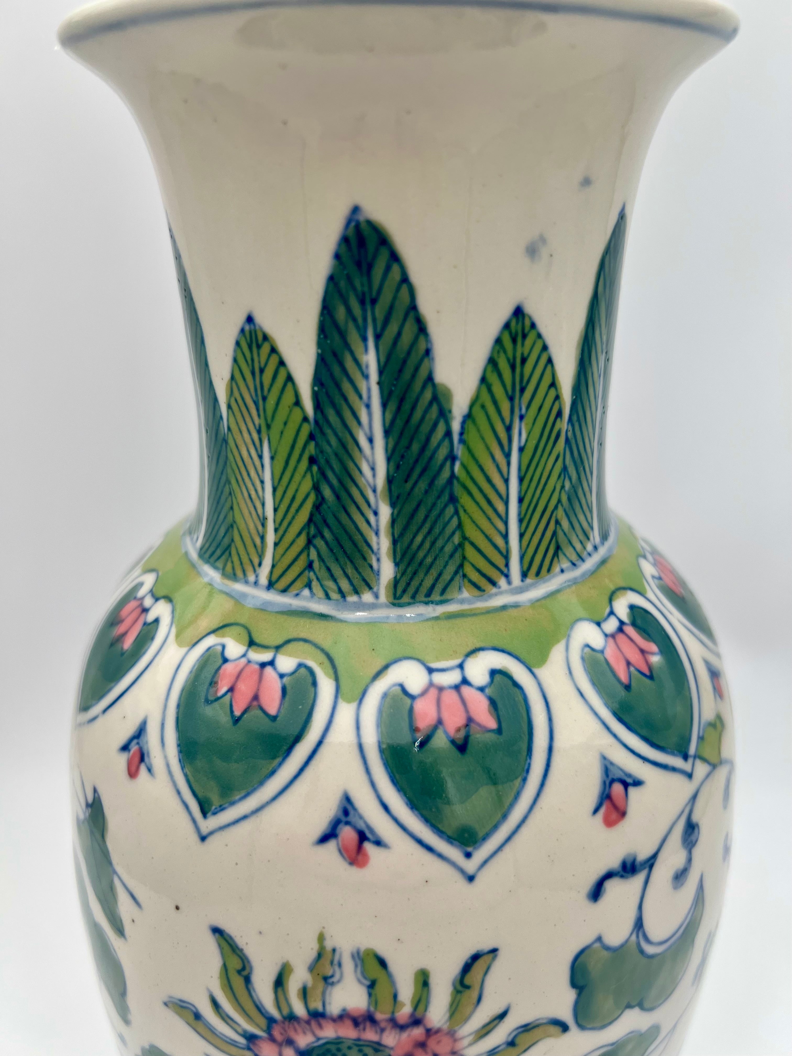 Vintage Mid-Century Hand-Painted Floral Vase – Eclectic Whimsy Charm