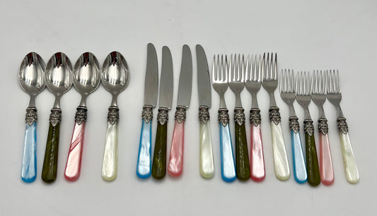 VINTAGE ITALIAN DIMITASSE CUTLERY EME NAPOLEON 18/10, SET OF 16