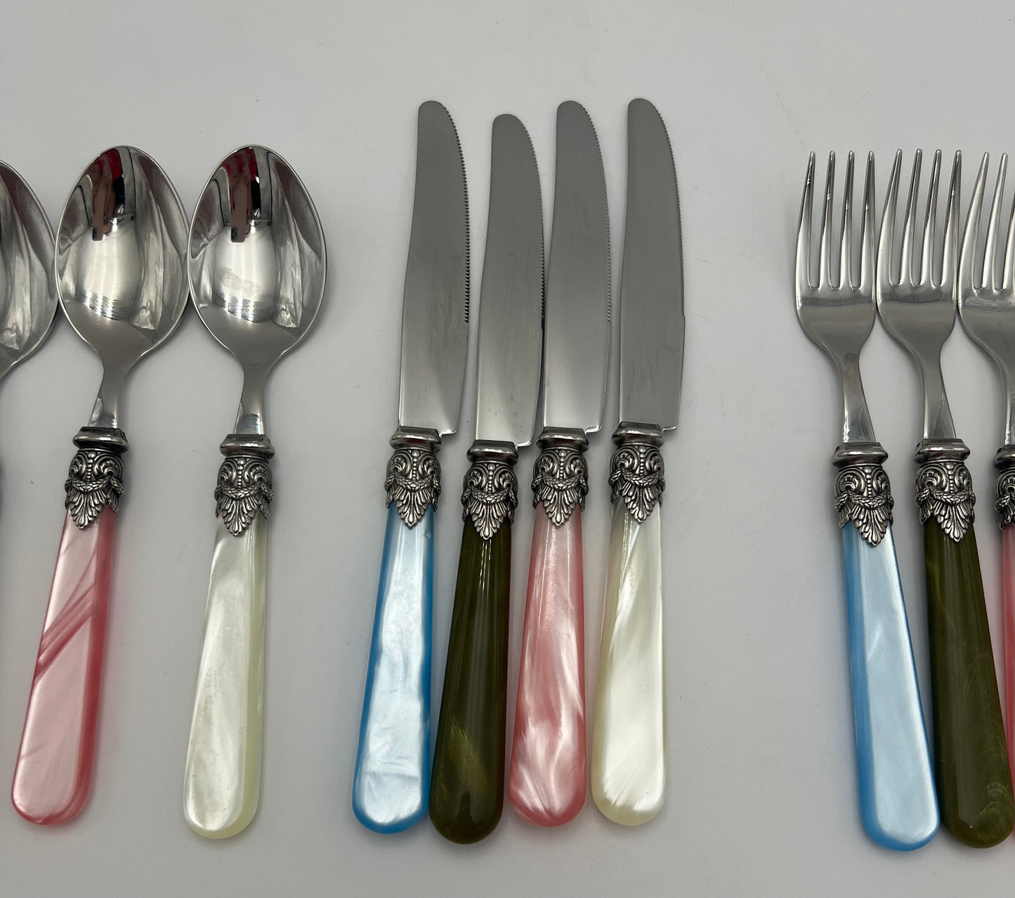 VINTAGE ITALIAN DIMITASSE CUTLERY EME NAPOLEON 18/10, SET OF 16