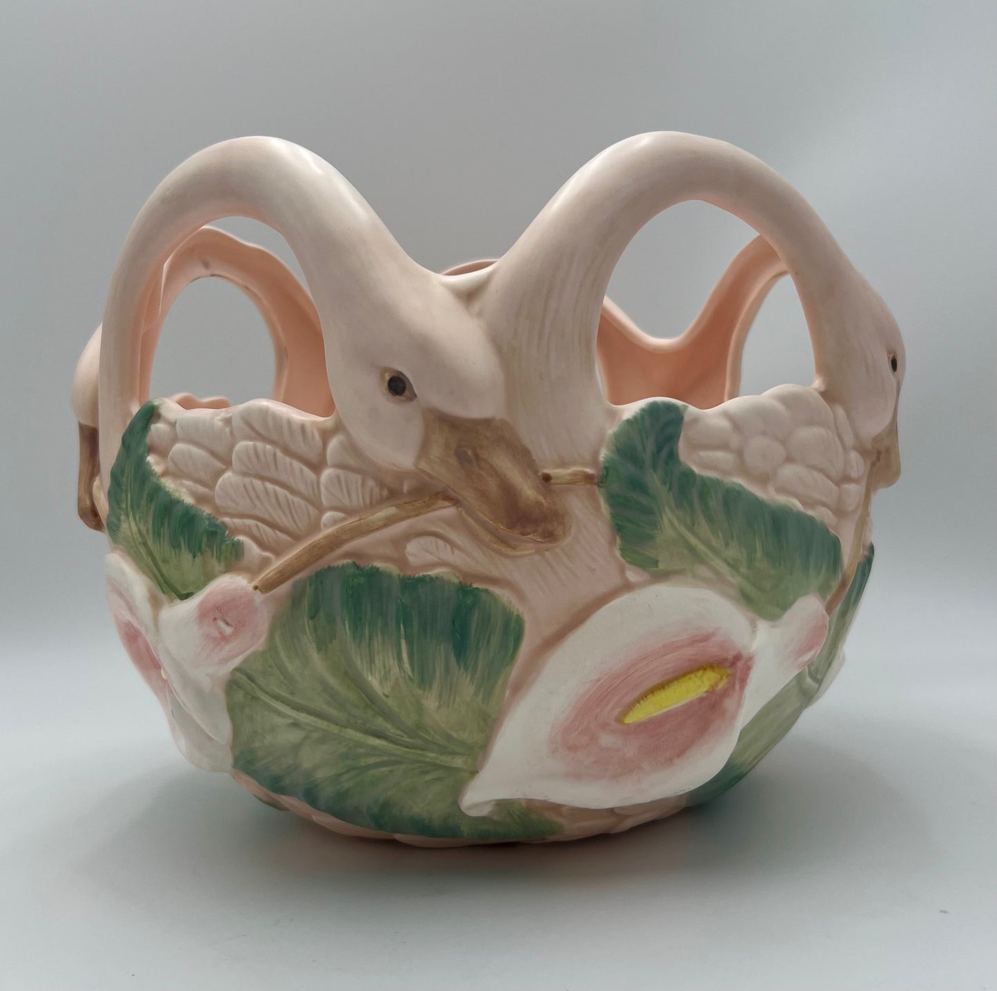 VERY RARE FITZ & FLOYD "LILY OF THE VALLEY" CENTERPIECE BOWL, CIRCA 1987