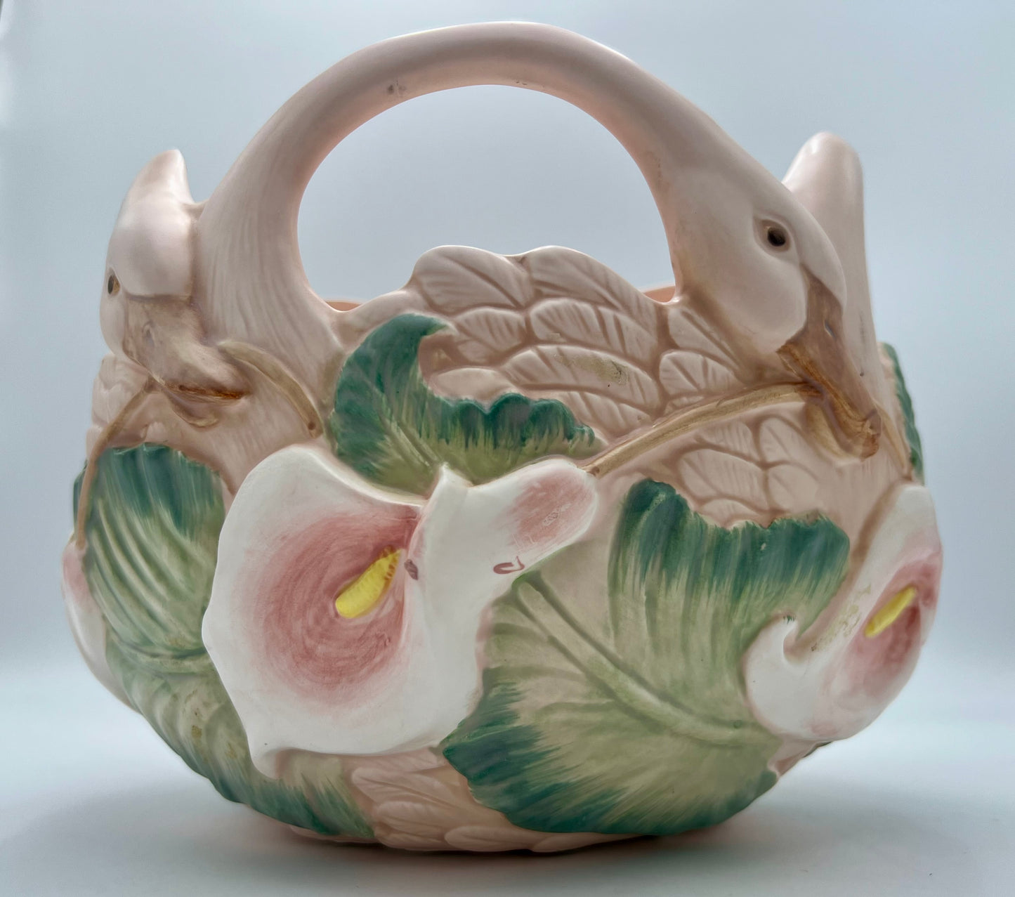 VERY RARE FITZ & FLOYD "LILY OF THE VALLEY" CENTERPIECE BOWL, CIRCA 1987