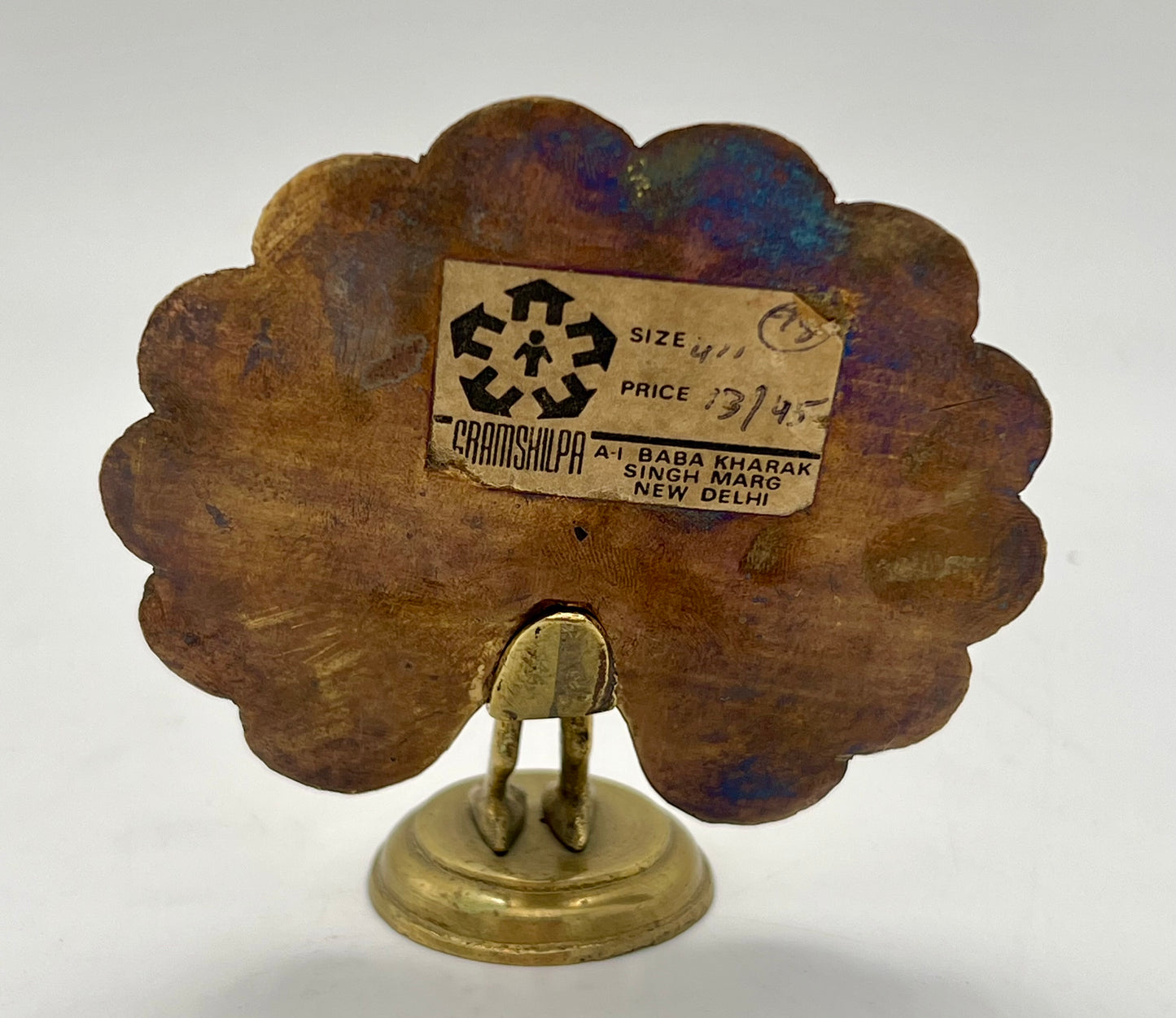 VINTAGE BRASS PEACOCK FIGURINE