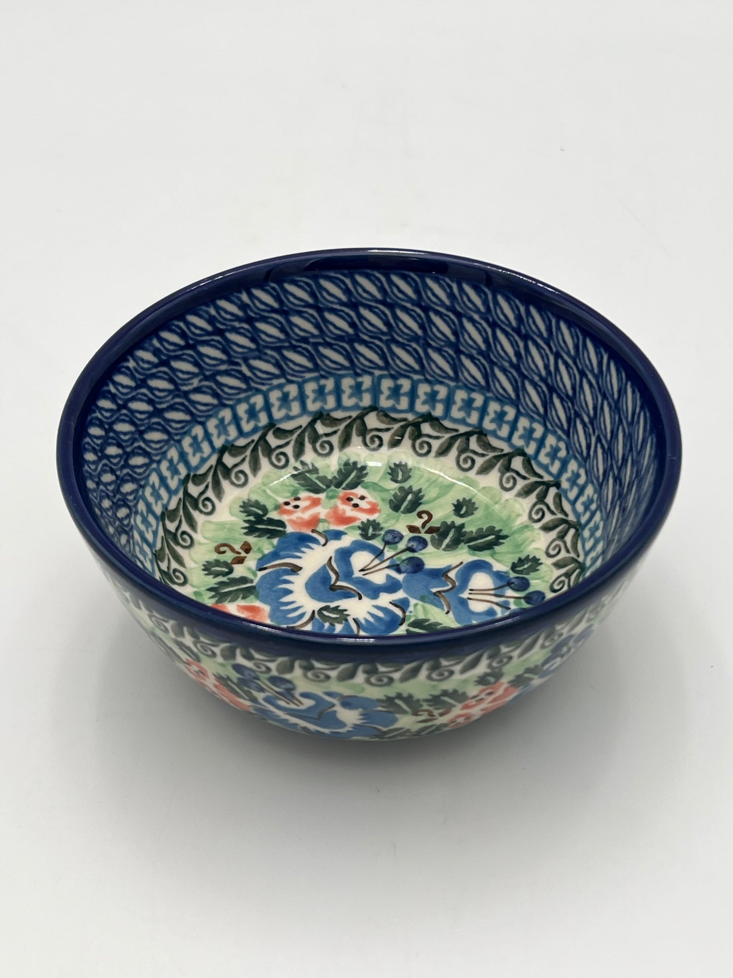 PAIR OF BOLESLAWIEC HANDMADE POLISH POTTERY SMALL DIP BOWLS