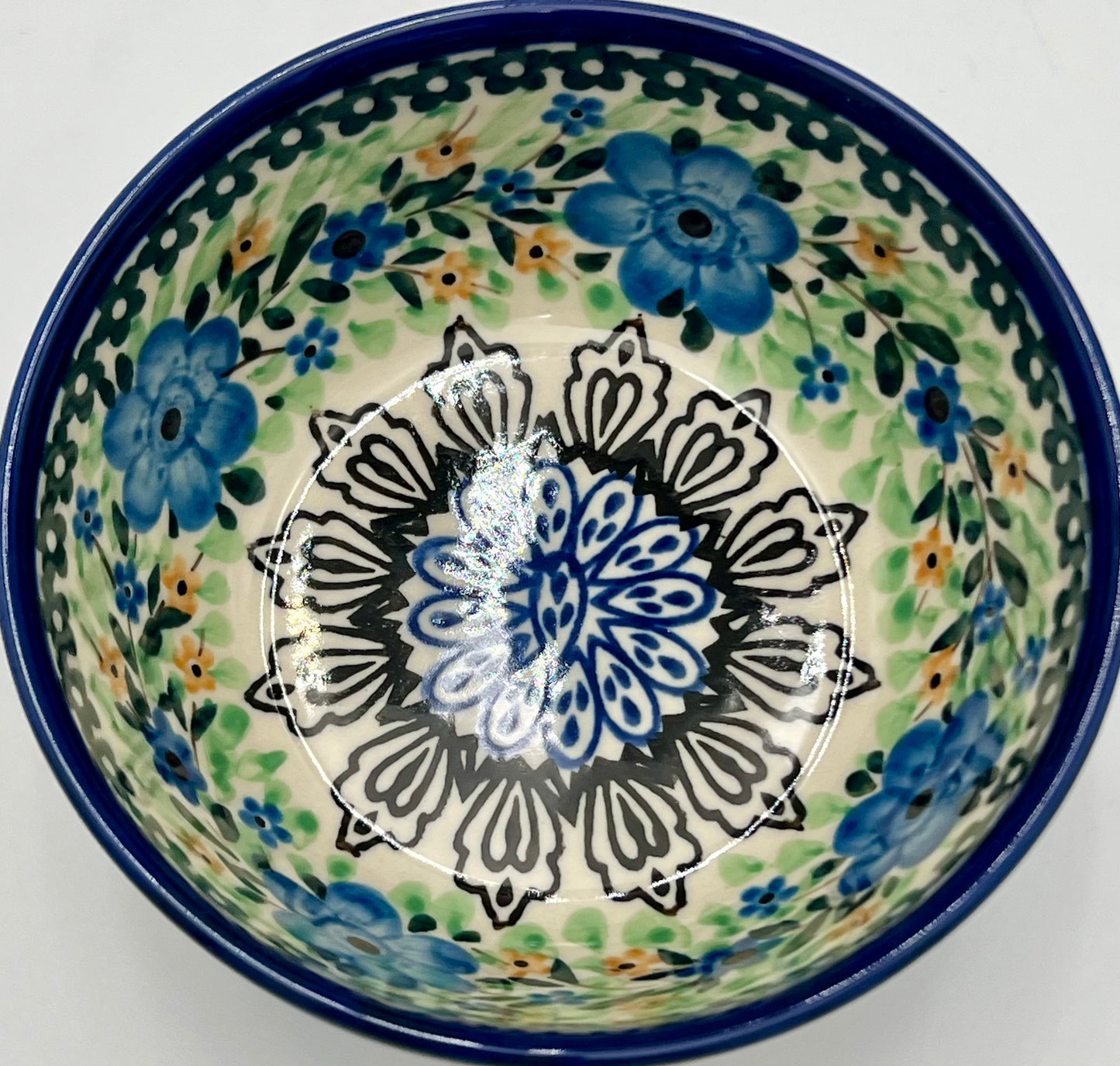PAIR OF BOLESLAWIEC HANDMADE POLISH POTTERY SMALL DIP BOWLS