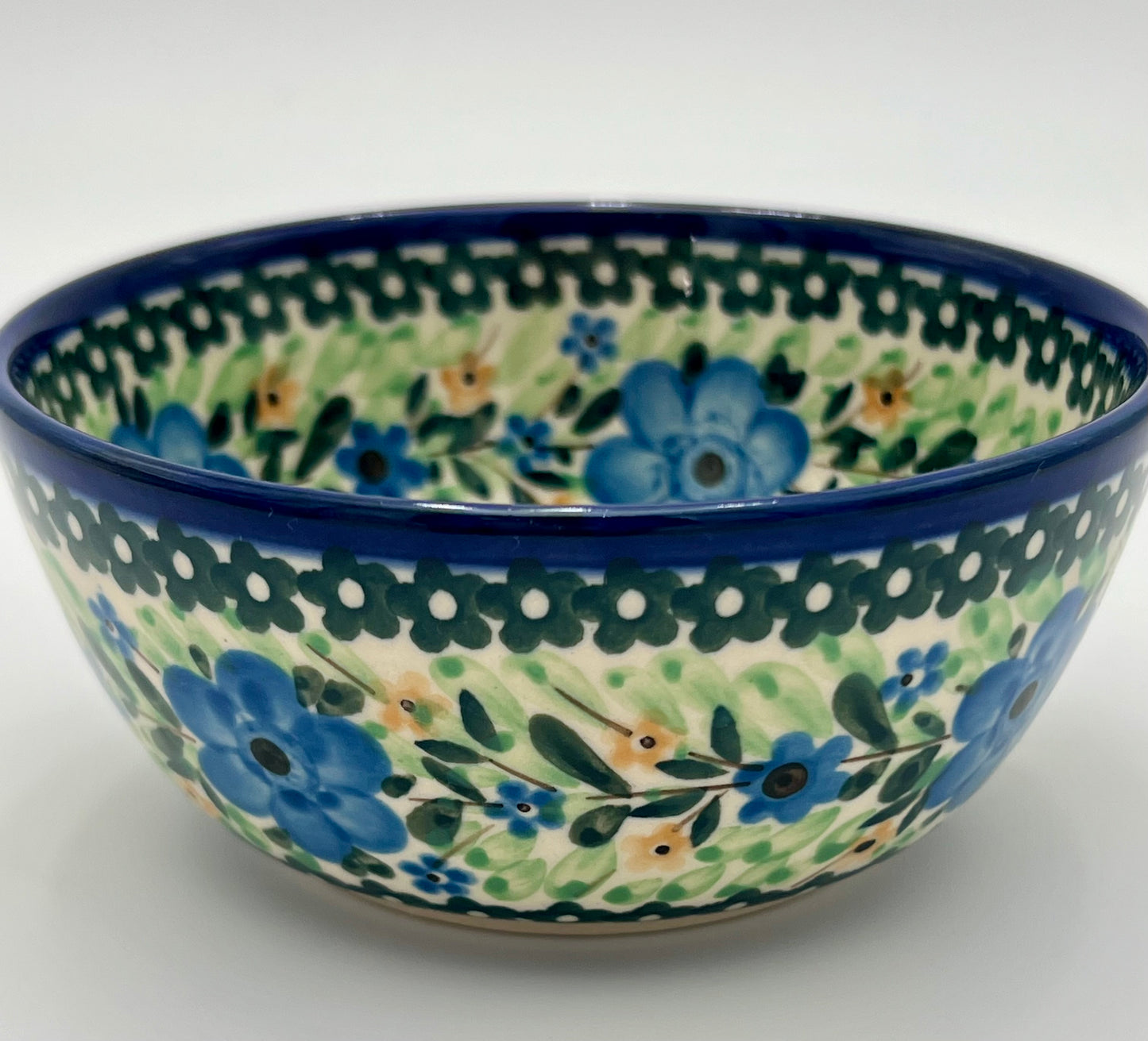 PAIR OF BOLESLAWIEC HANDMADE POLISH POTTERY SMALL DIP BOWLS