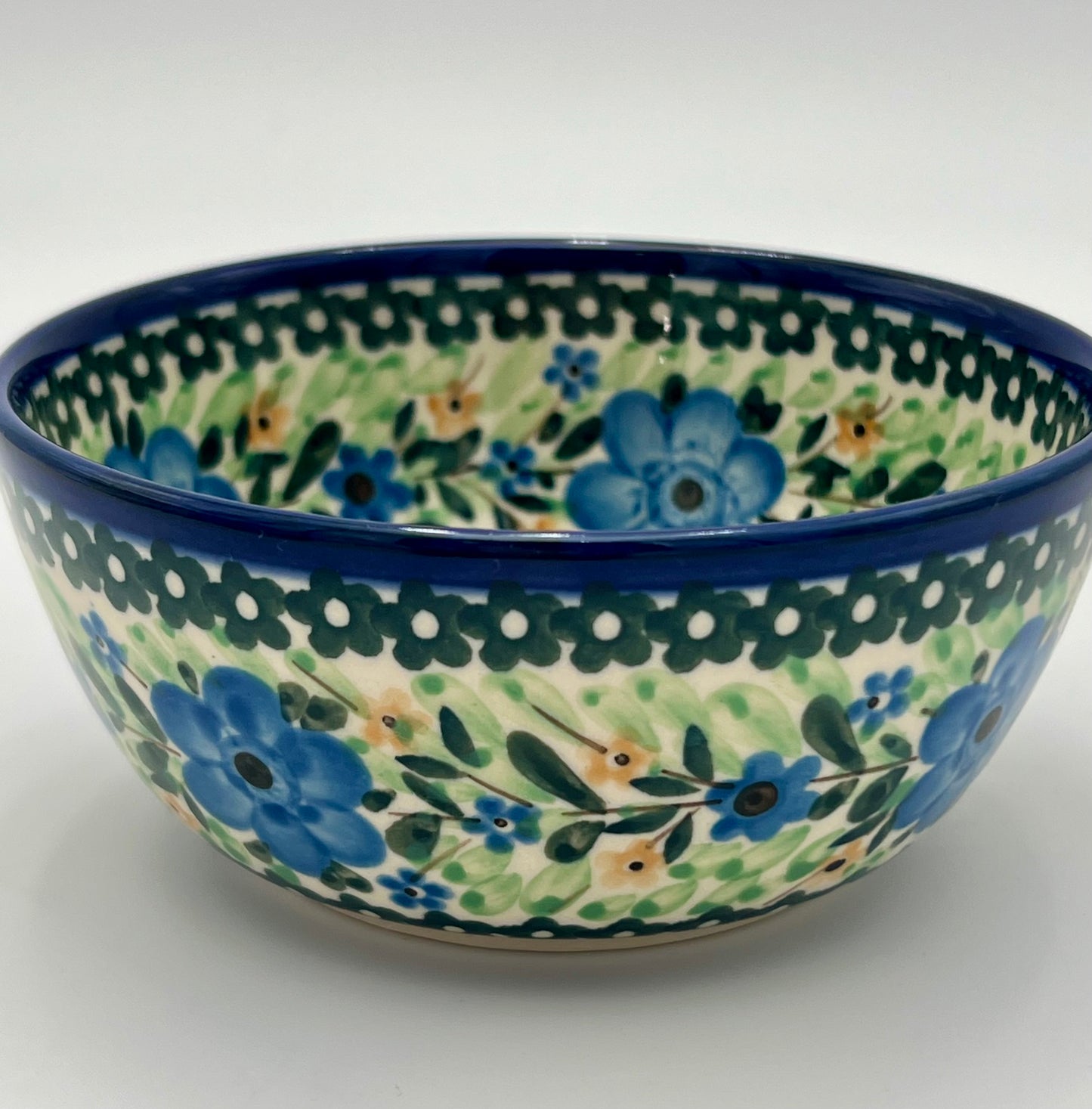 PAIR OF BOLESLAWIEC HANDMADE POLISH POTTERY SMALL DIP BOWLS