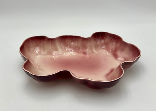 MIDCENTURY LOS ANGELES POTTERIES PINK OMBRE CENTERPIECE/CONCOLE BOWL, CIRCA 1952