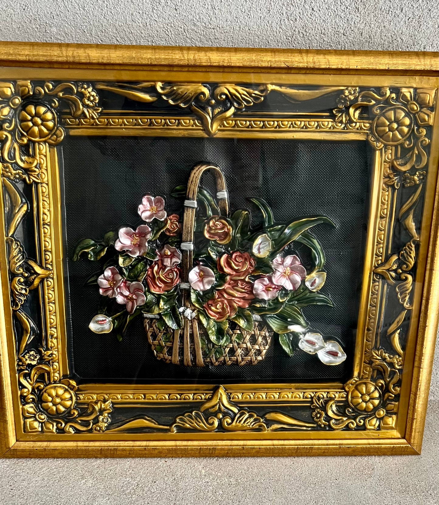 VINTAGE SHADOW BOX 3D FRAMED FLOWERS