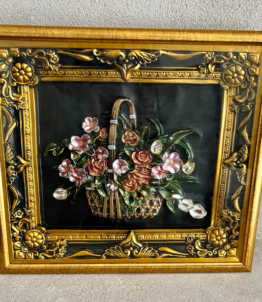 VINTAGE SHADOW BOX 3D FRAMED FLOWERS