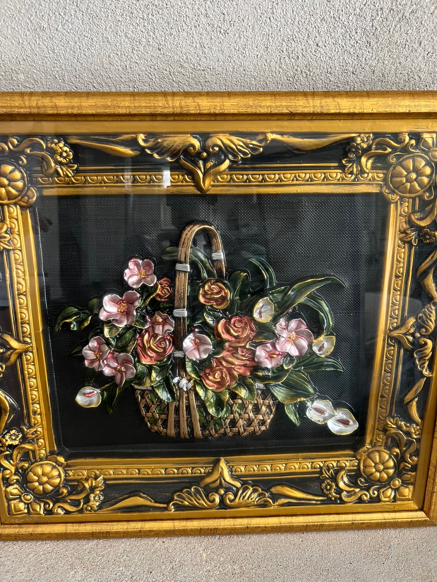 VINTAGE SHADOW BOX 3D FRAMED FLOWERS