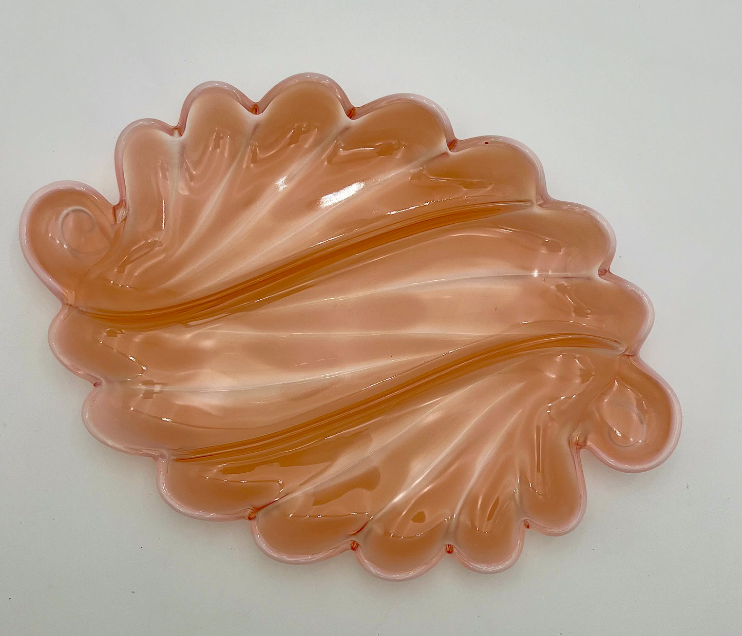 ANTIQUE 1930s ART DECO DUNCAN MILLER OPALESCENT GLASS RELISH TRAY