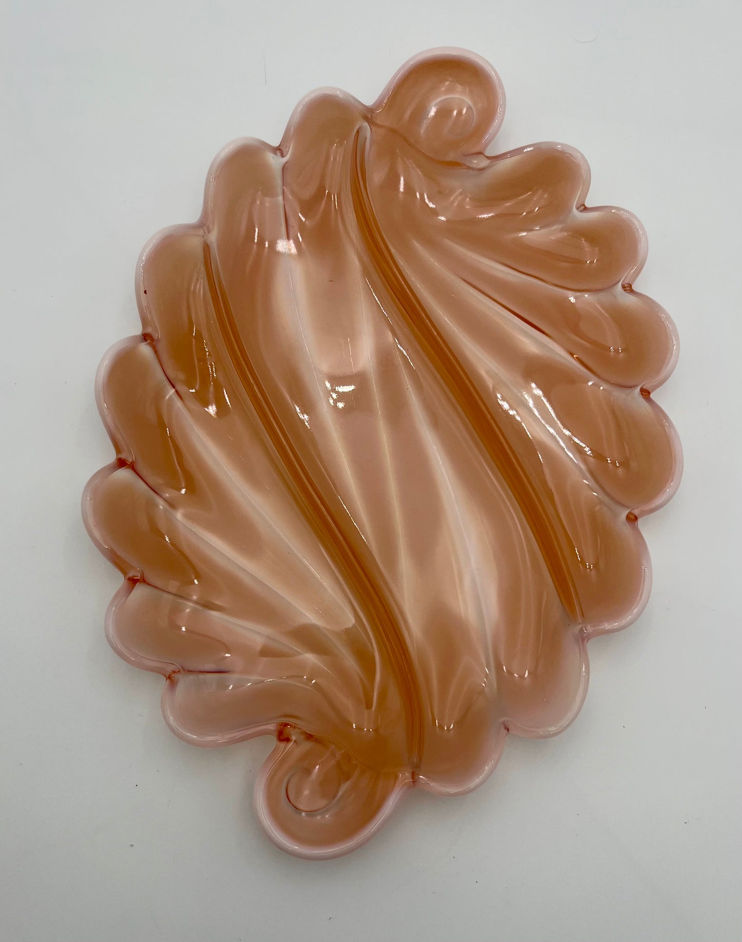ANTIQUE 1930s ART DECO DUNCAN MILLER OPALESCENT GLASS RELISH TRAY