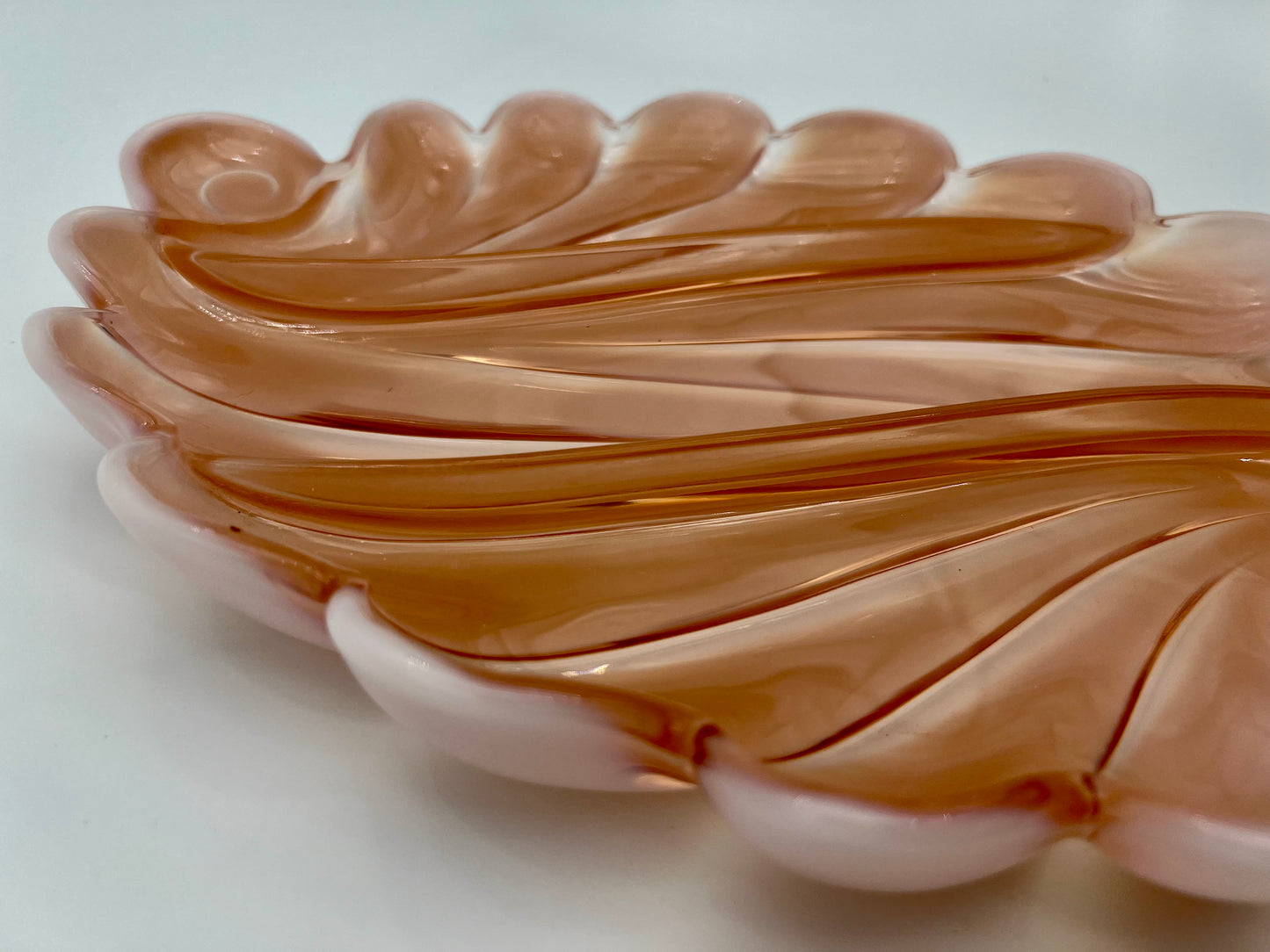 ANTIQUE 1930s ART DECO DUNCAN MILLER OPALESCENT GLASS RELISH TRAY