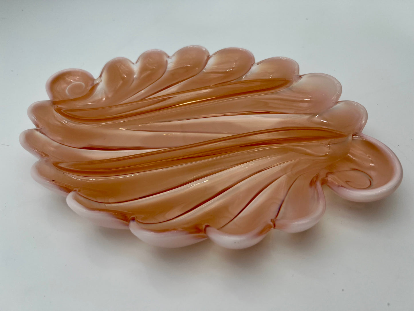 ANTIQUE 1930s ART DECO DUNCAN MILLER OPALESCENT GLASS RELISH TRAY