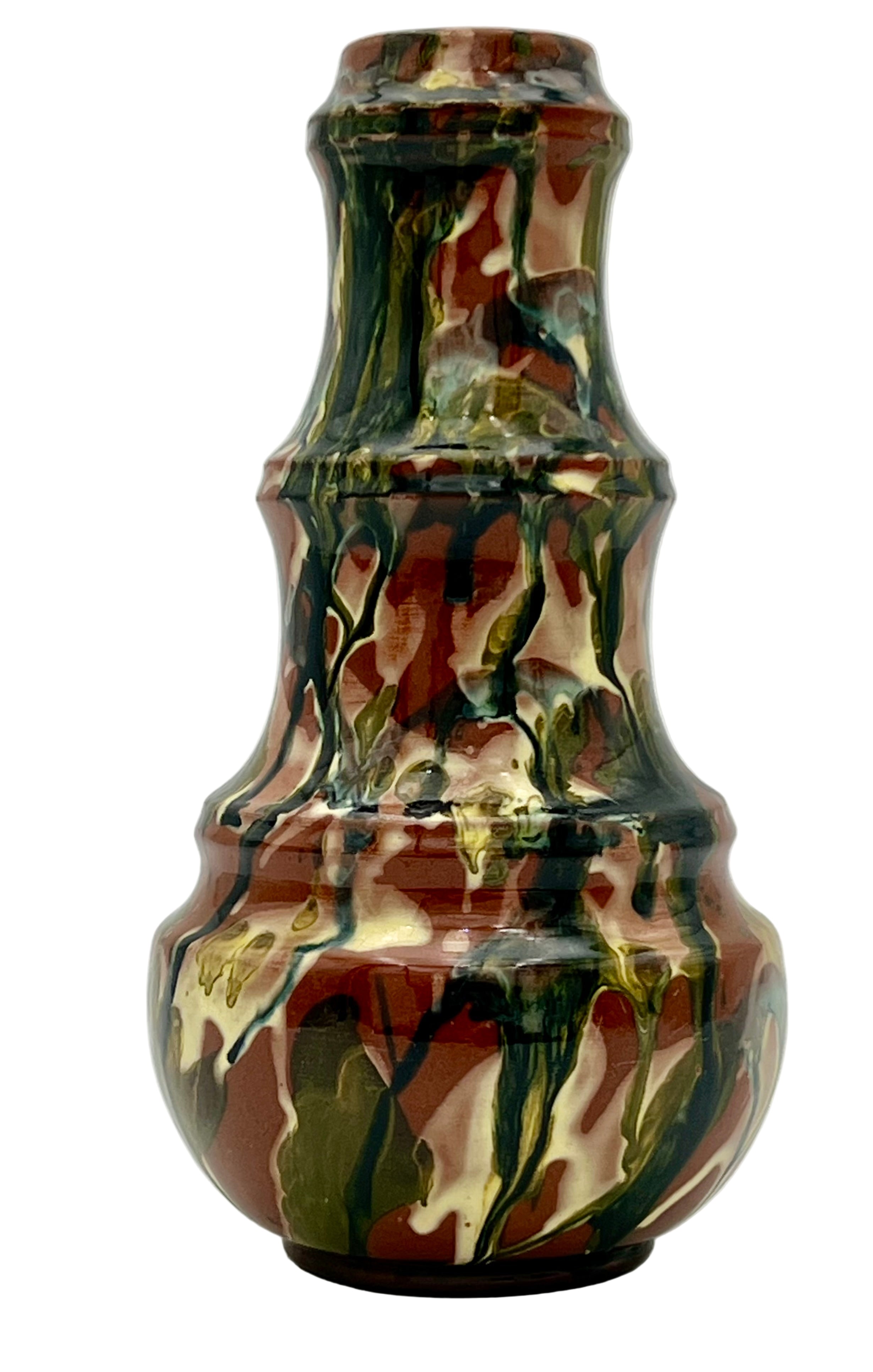 VINTAGE DRIP GLAZE STUDIO POTTERY VASE