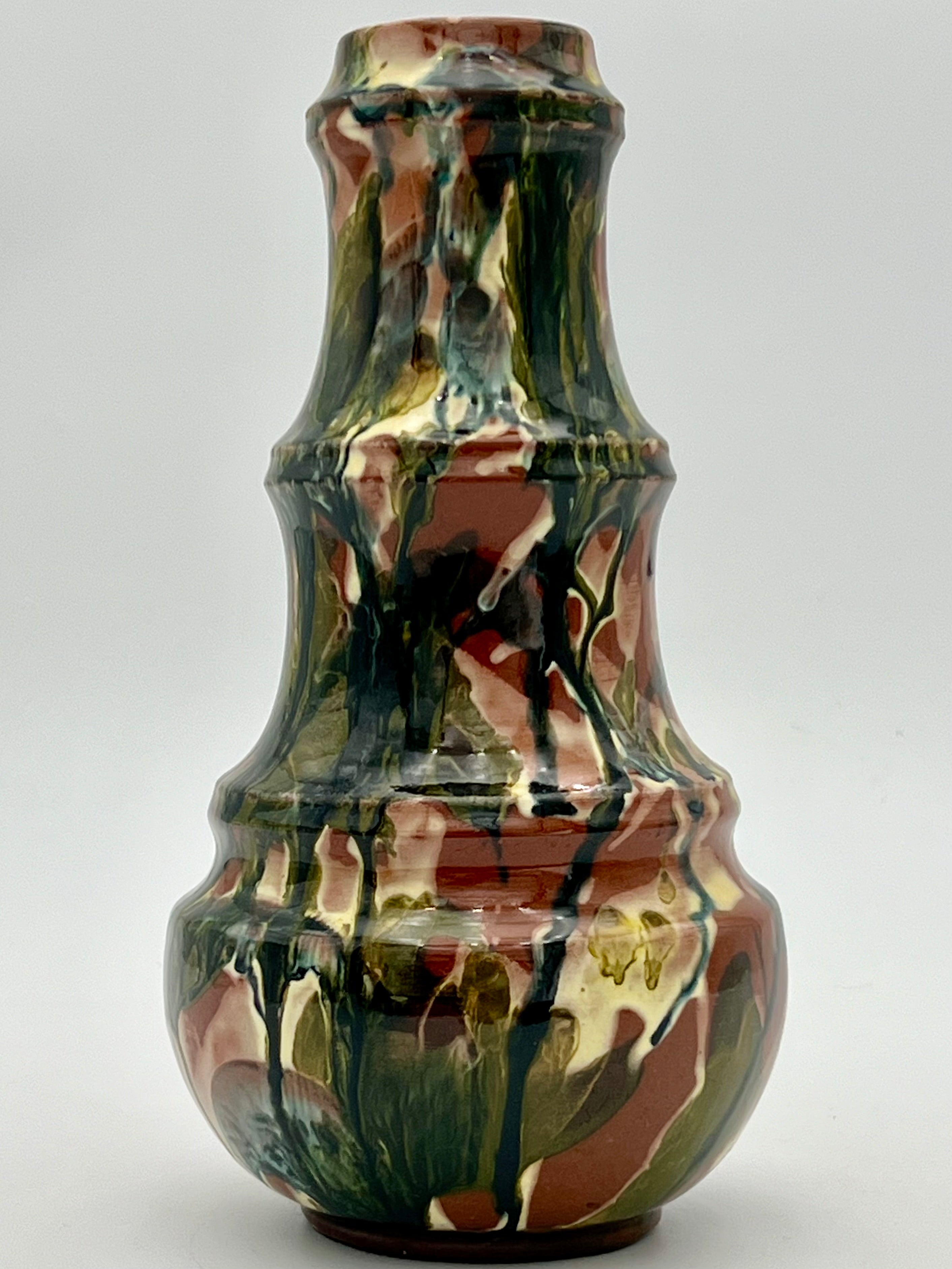 VINTAGE DRIP GLAZE STUDIO POTTERY VASE
