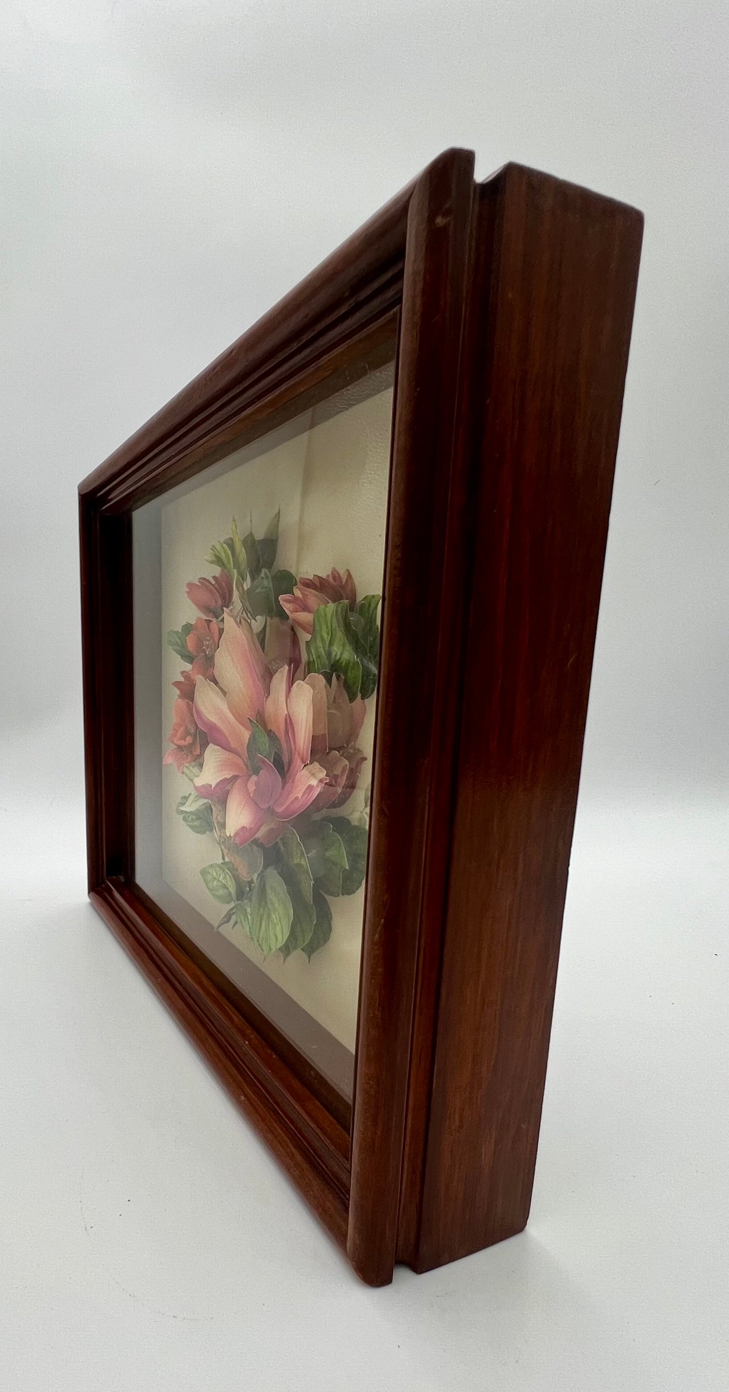 VINTAGE EUROPEAN INSPIRED 3D PAPER FLOWER SHADOW BOX ART