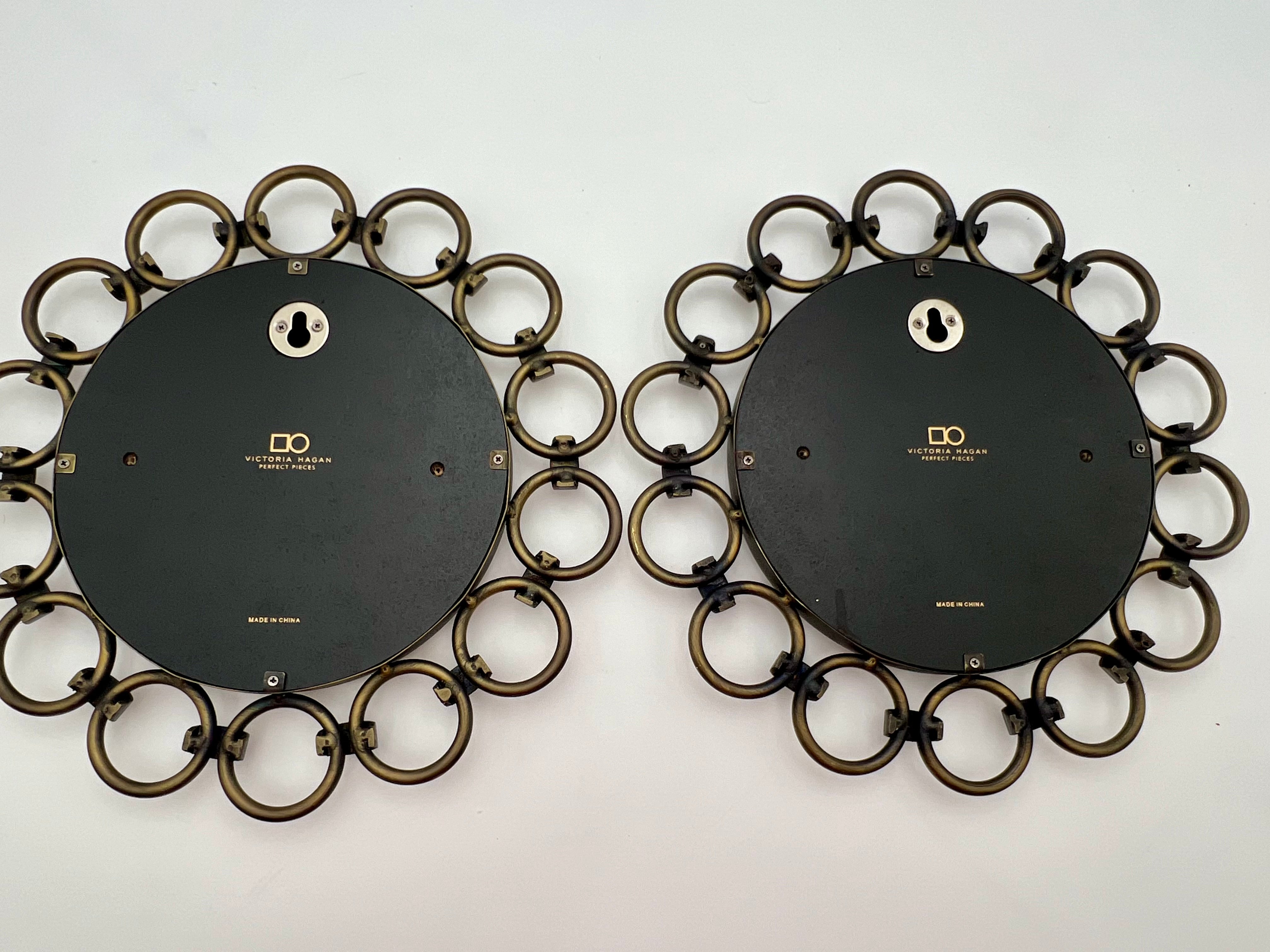 Pair of Victoria Hagan “Perfect Pieces” Round Wall Mirrors – Linked Ring Frames – Modern Classic Design