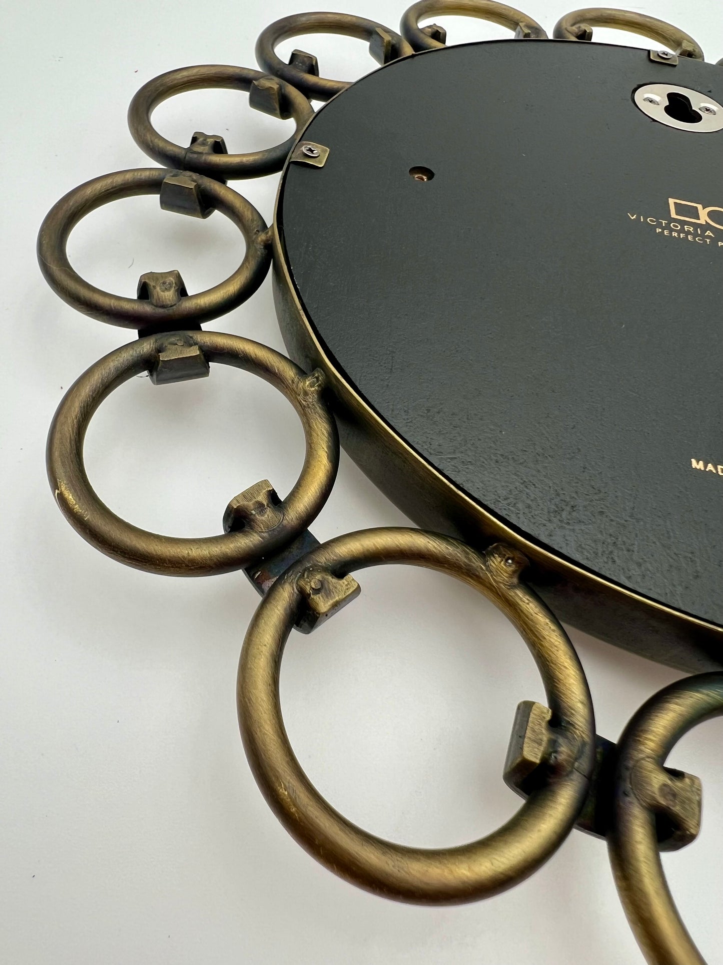 VINTAGE PAIR OF VICTORIA HAGAN CIRCULAR BRASS MIRRORS