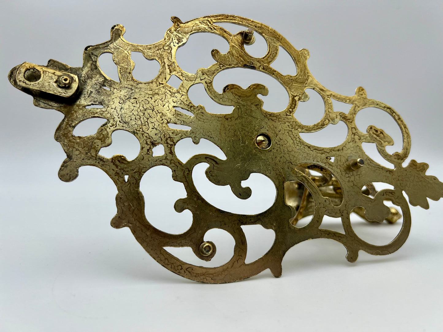 RARE VINTAGE PAIR OF ORNATE GOLD WALL SCONCES