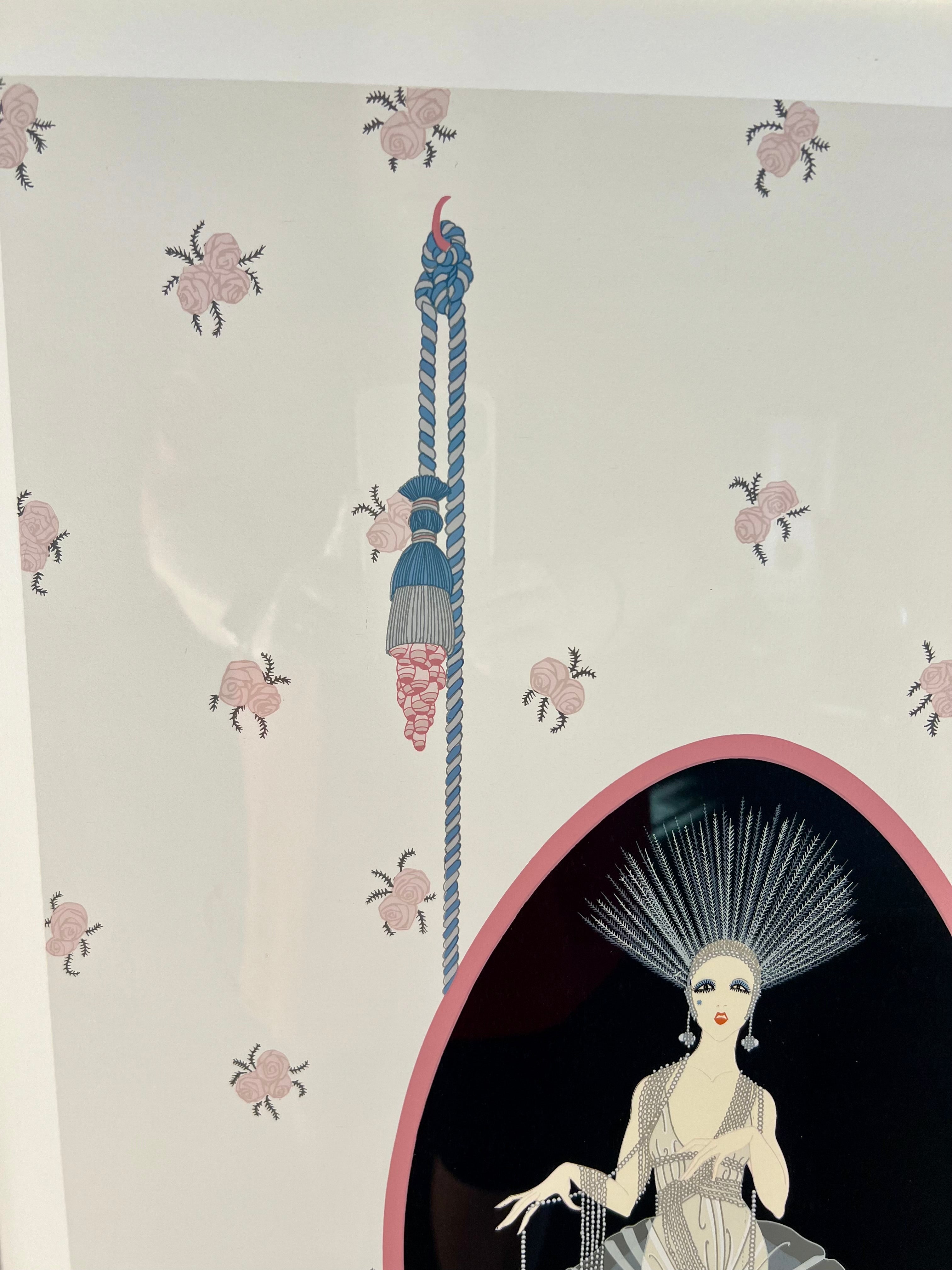 ERTÉ "THE PORTRAIT" 1981 SIGNED LIMITED EDITION SERIGRAPH 88/300 – FRAMED WITH ORIGINAL GALLERY LABEL – ART DECO GLAMOUR