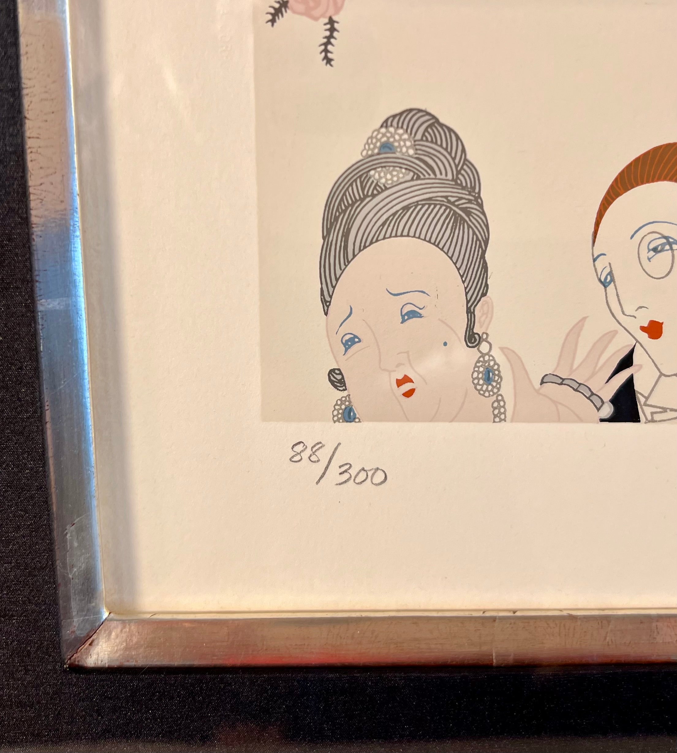 ERTÉ "THE PORTRAIT" 1981 SIGNED LIMITED EDITION SERIGRAPH 88/300 – FRAMED WITH ORIGINAL GALLERY LABEL – ART DECO GLAMOUR