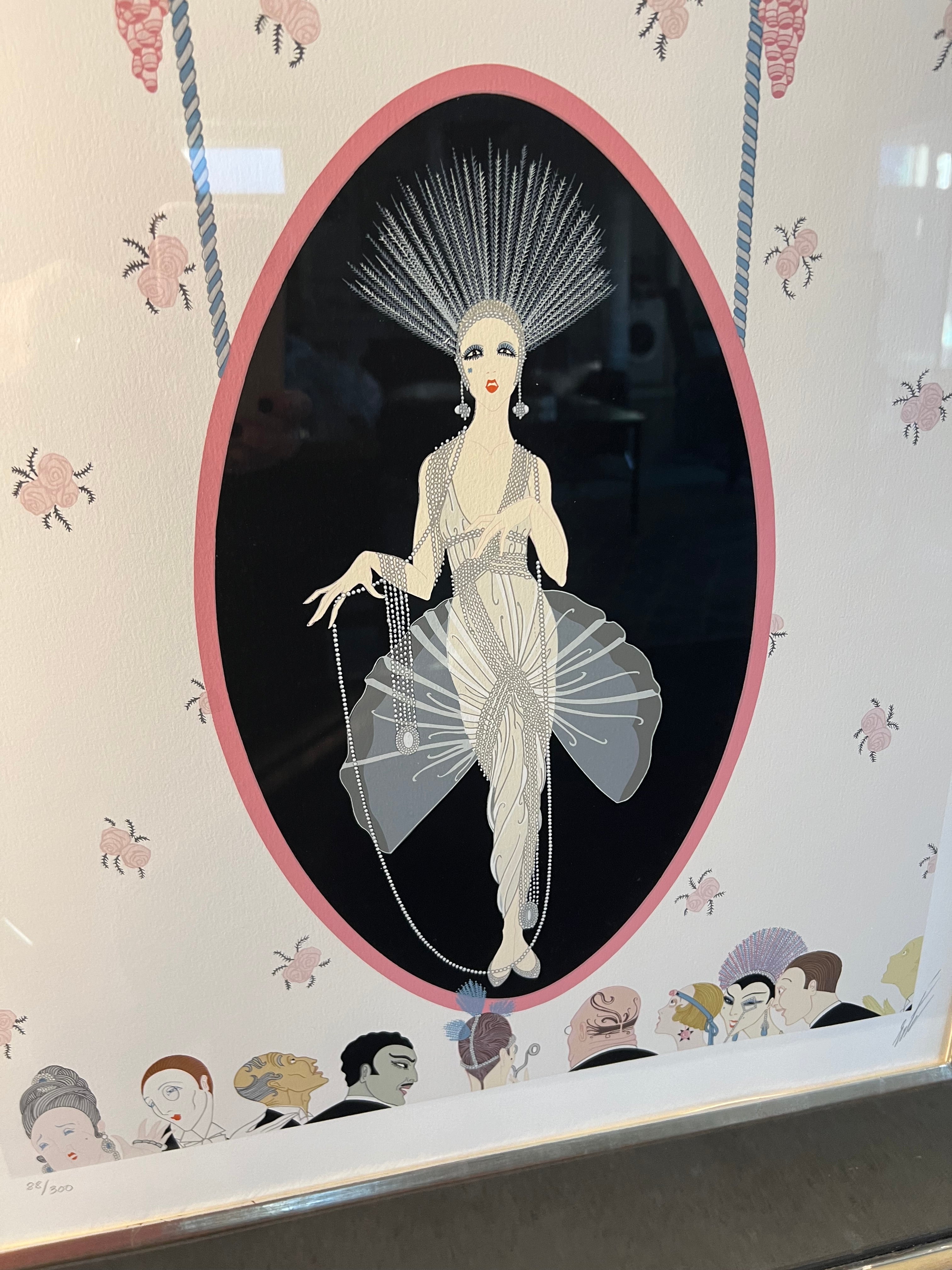 ERTÉ "THE PORTRAIT" 1981 SIGNED LIMITED EDITION SERIGRAPH 88/300 – FRAMED WITH ORIGINAL GALLERY LABEL – ART DECO GLAMOUR