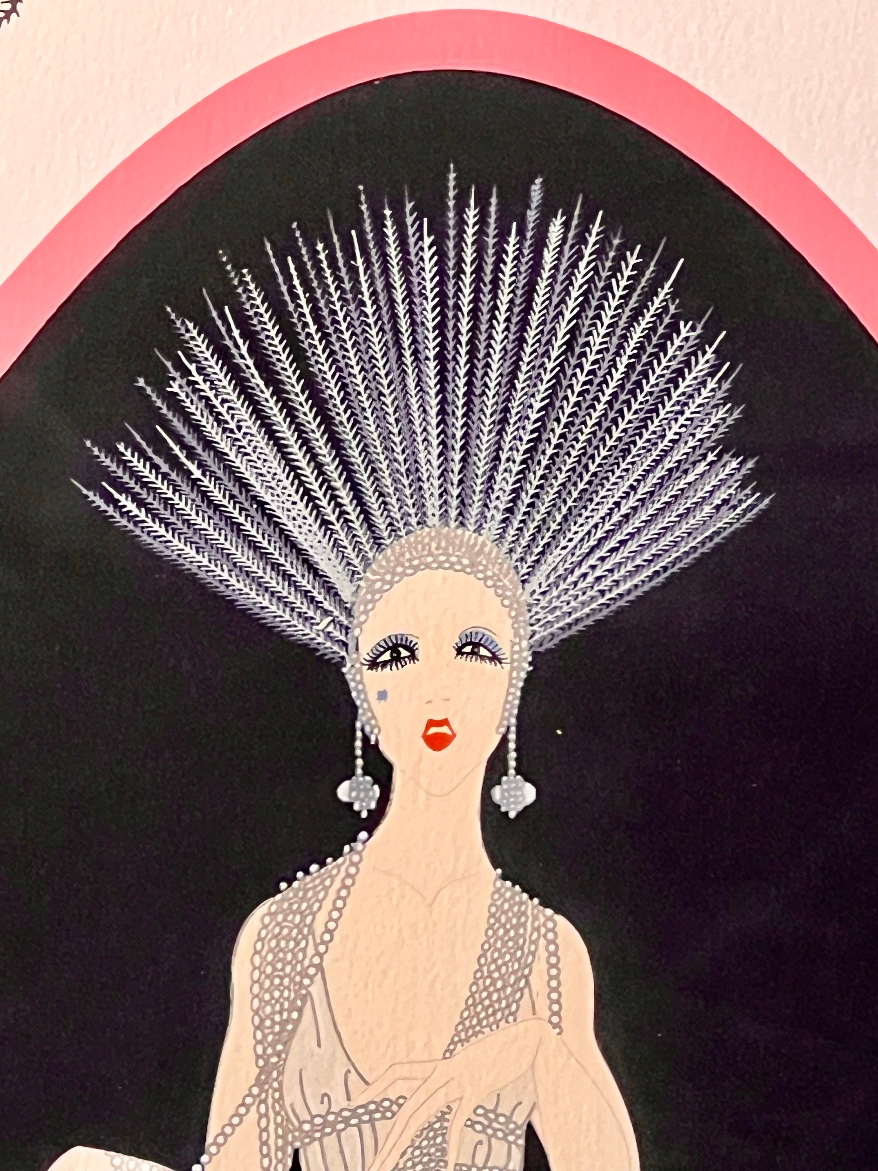 ERTÉ "THE PORTRAIT" 1981 SIGNED LIMITED EDITION SERIGRAPH 88/300 – FRAMED WITH ORIGINAL GALLERY LABEL – ART DECO GLAMOUR