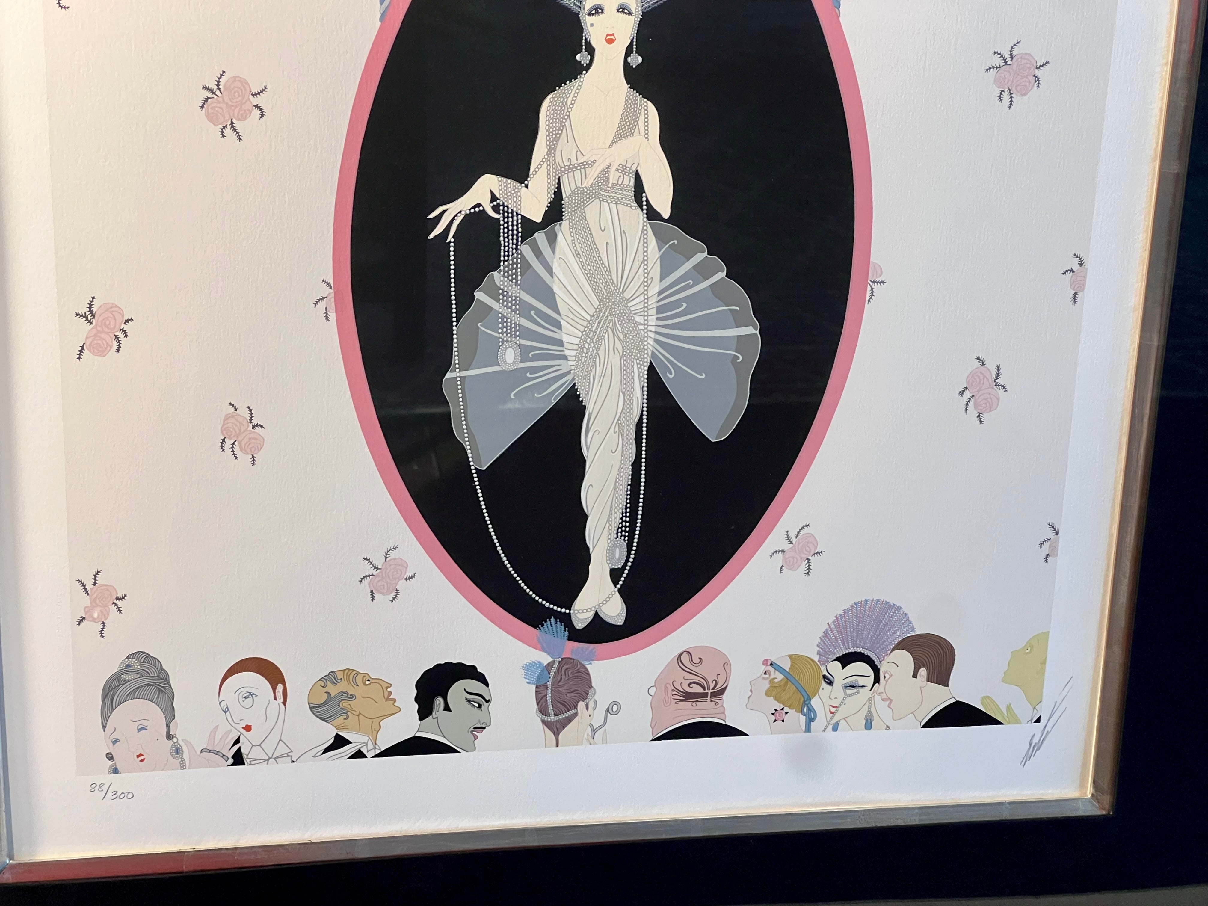 ERTÉ "THE PORTRAIT" 1981 SIGNED LIMITED EDITION SERIGRAPH 88/300 – FRAMED WITH ORIGINAL GALLERY LABEL – ART DECO GLAMOUR