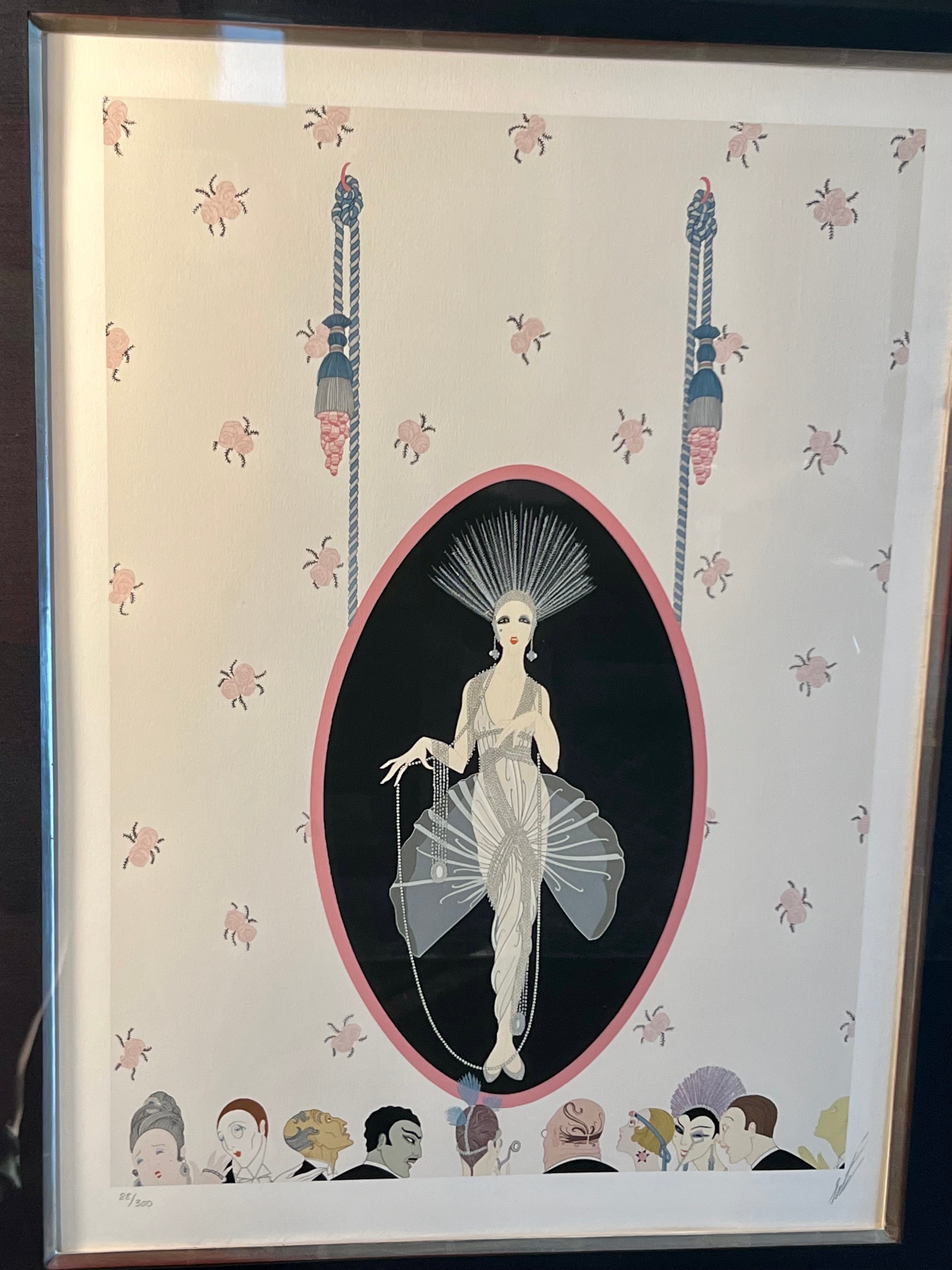 ERTÉ "THE PORTRAIT" 1981 SIGNED LIMITED EDITION SERIGRAPH 88/300 – FRAMED WITH ORIGINAL GALLERY LABEL – ART DECO GLAMOUR