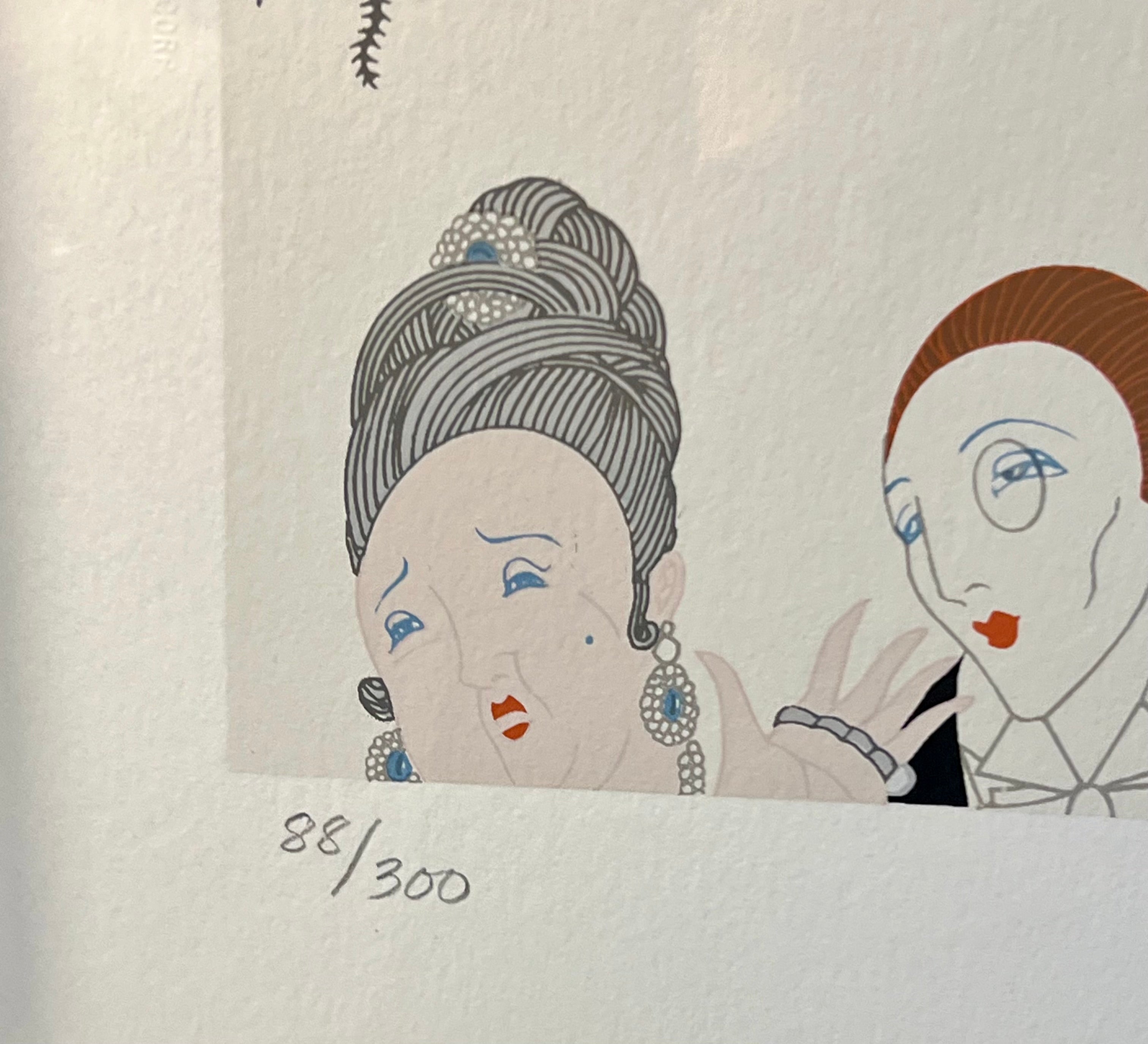 ERTÉ "THE PORTRAIT" 1981 SIGNED LIMITED EDITION SERIGRAPH 88/300 – FRAMED WITH ORIGINAL GALLERY LABEL – ART DECO GLAMOUR