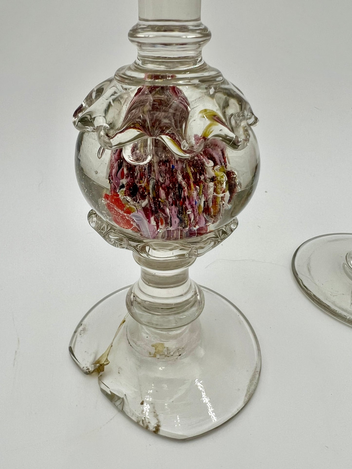ANTIQUE NINETEENTH CENTURY FRENCH SULPHIDE BLOWN GLASS NECKLACE STANDS