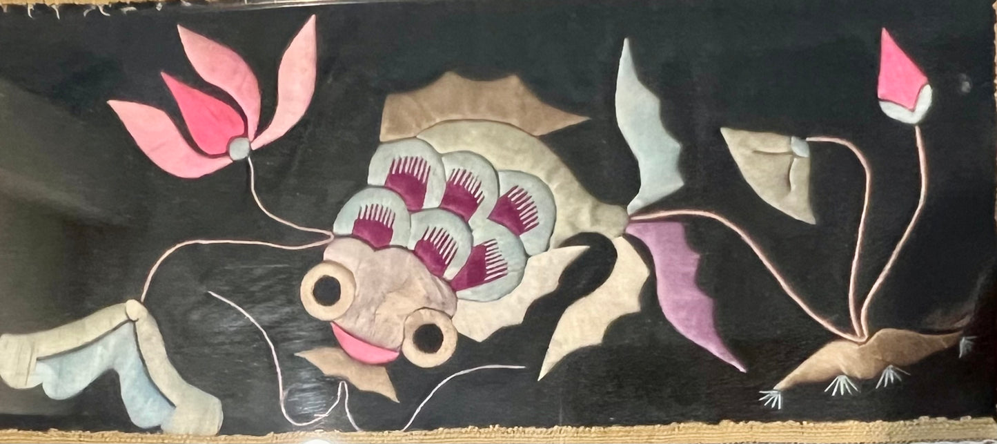 PAIR OF FRAMED ANTIQUE KOI FISH CHINESE SILK PANELS