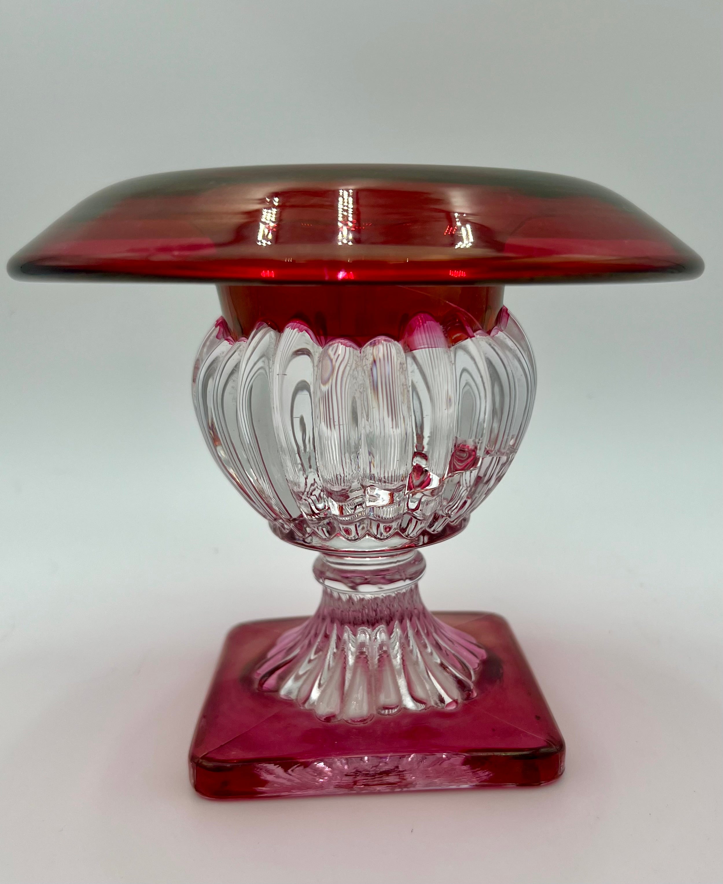 VINTAGE CRANBERRY GLASS VASE — NEIMAN MARCUS ERA LUXURY DECOR