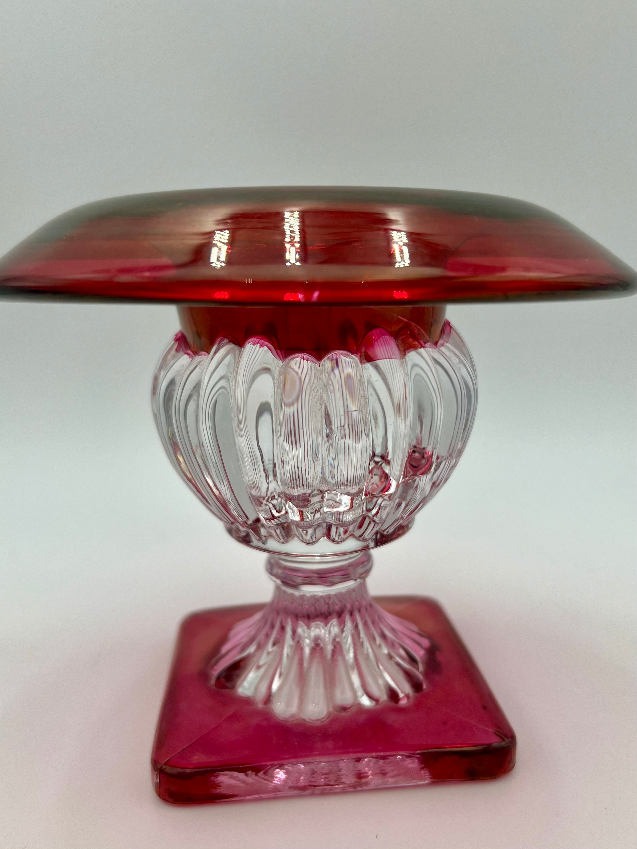 VINTAGE CRANBERRY GLASS VASE — NEIMAN MARCUS ERA LUXURY DECOR