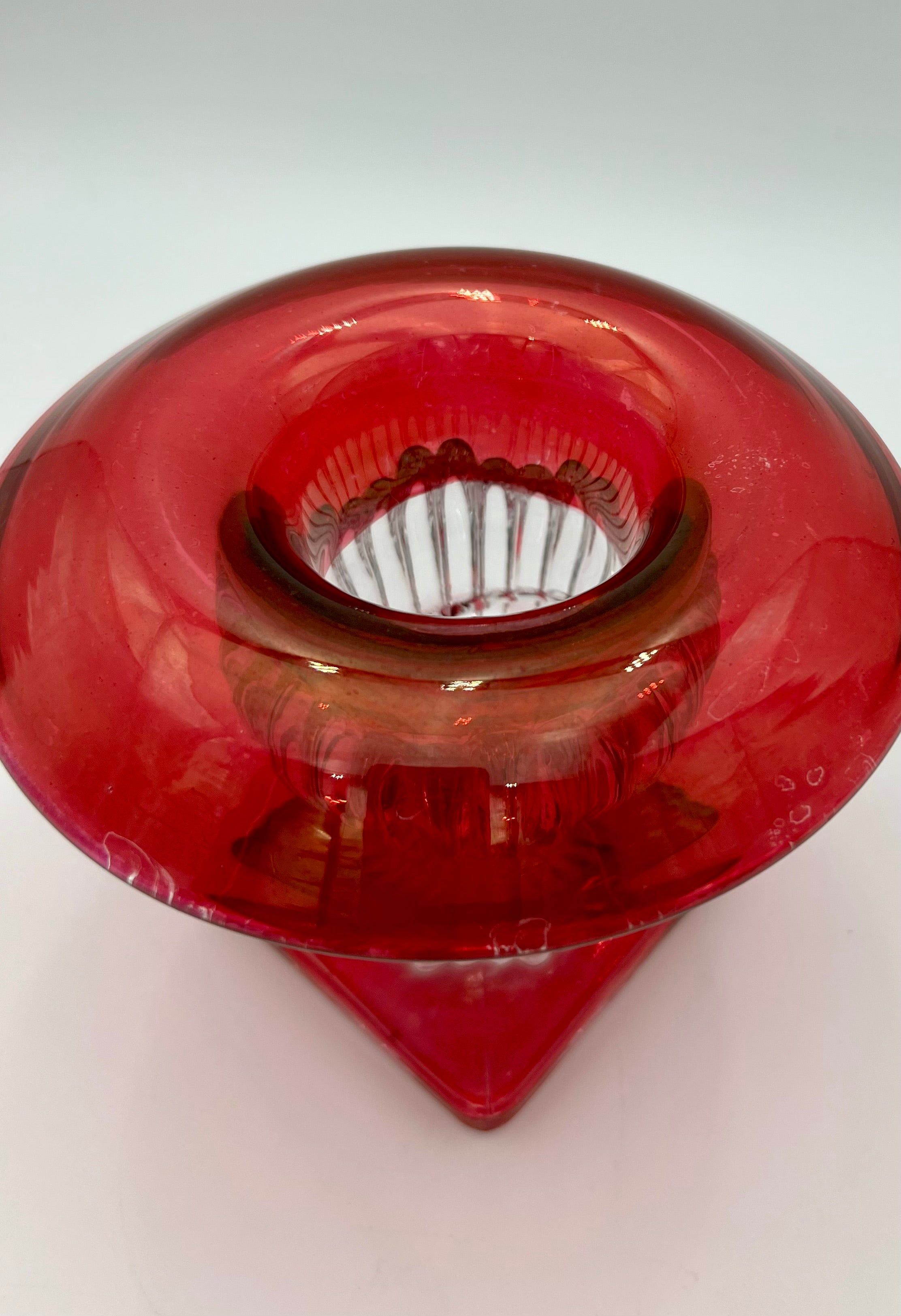 VINTAGE CRANBERRY GLASS VASE — NEIMAN MARCUS ERA LUXURY DECOR
