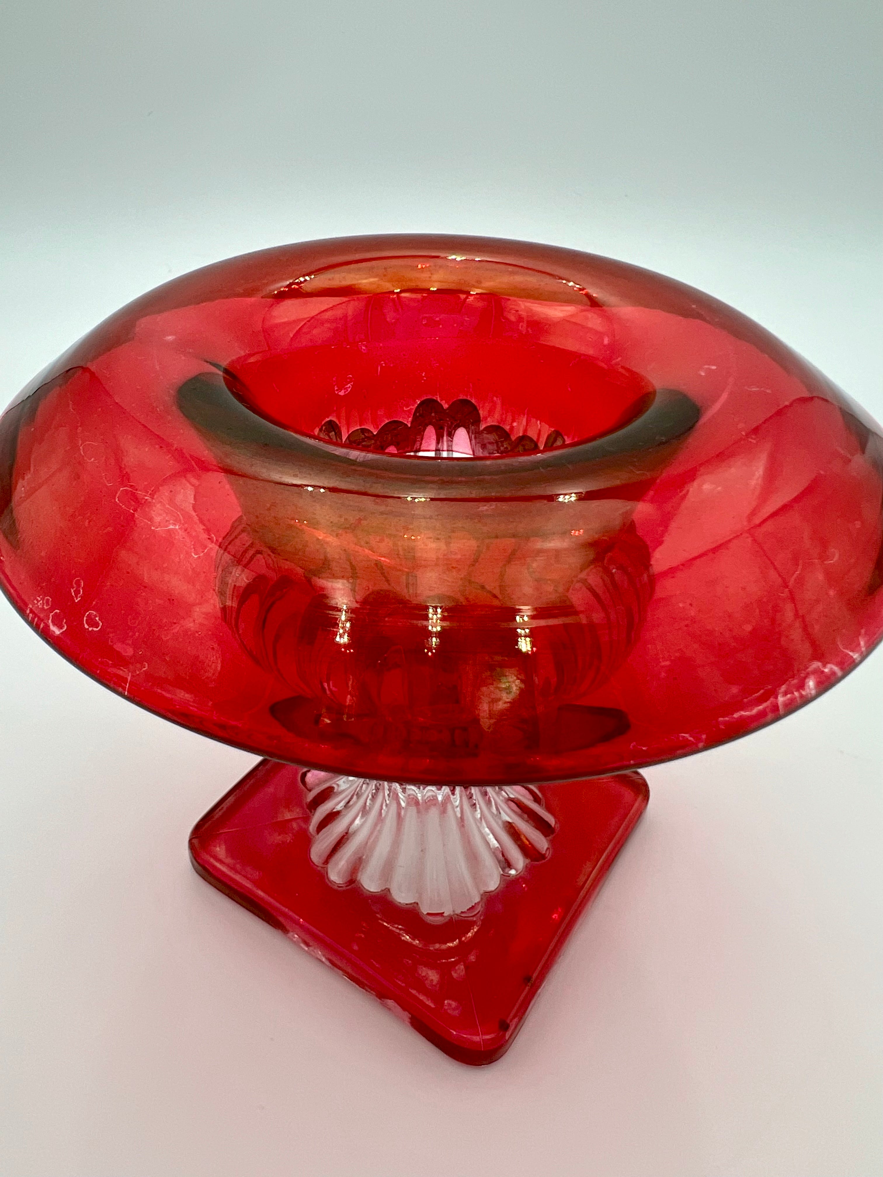 VINTAGE CRANBERRY GLASS VASE — NEIMAN MARCUS ERA LUXURY DECOR