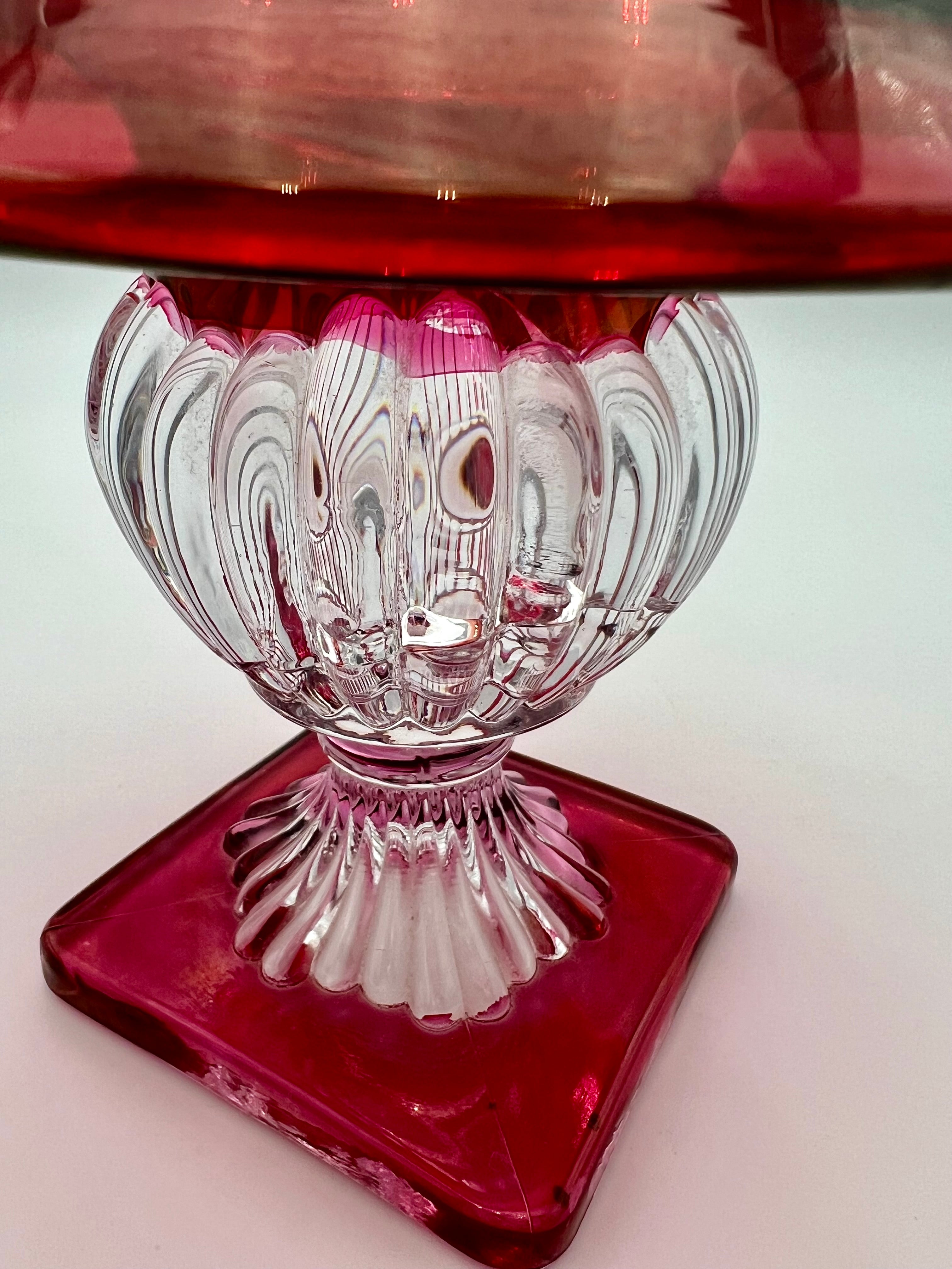 VINTAGE CRANBERRY GLASS VASE — NEIMAN MARCUS ERA LUXURY DECOR